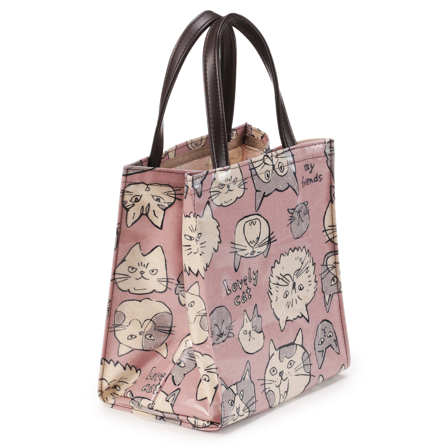 猫フェイスコーティングミニ手提バッグ - 画像5