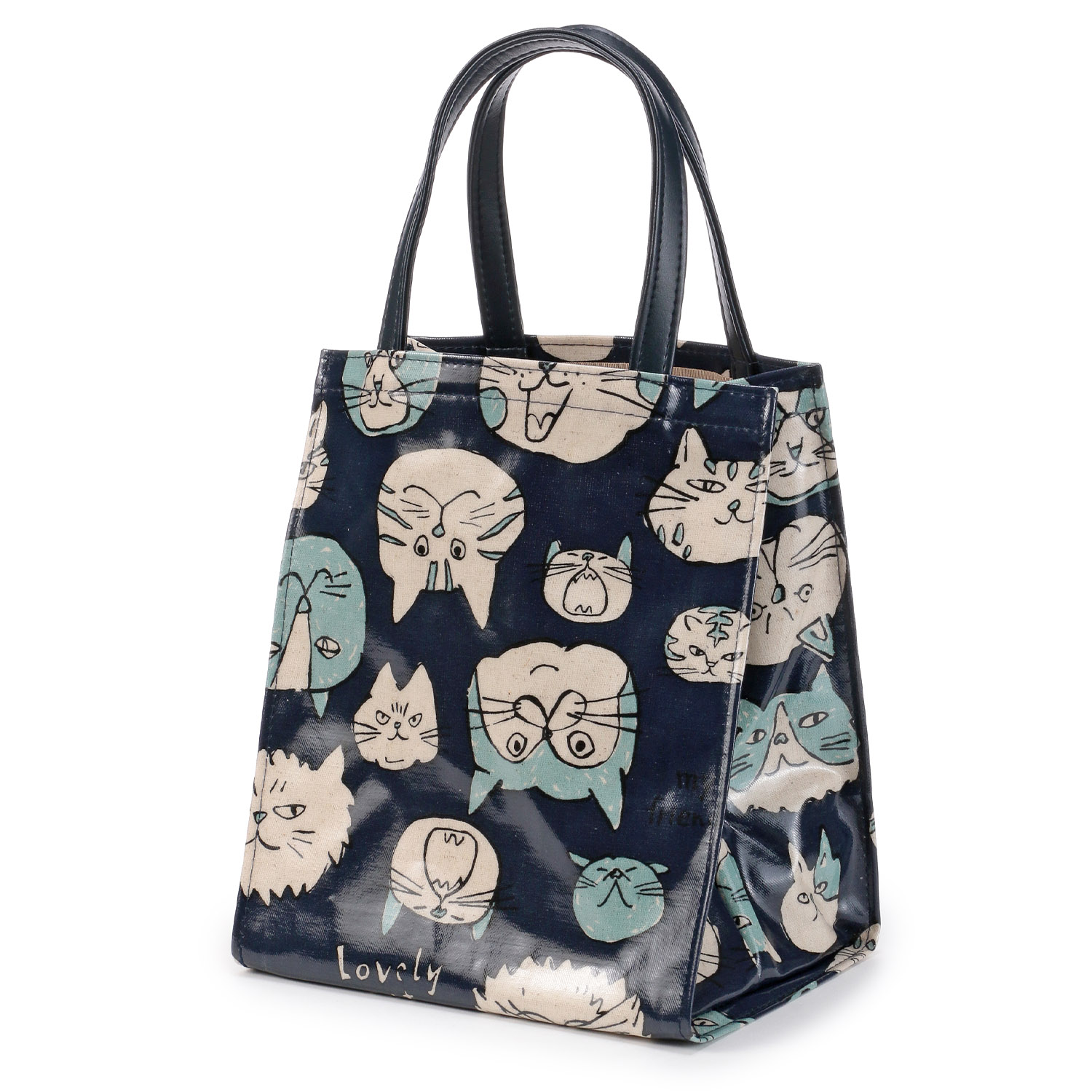 猫フェイスコーティングミニ手提バッグ - 画像7