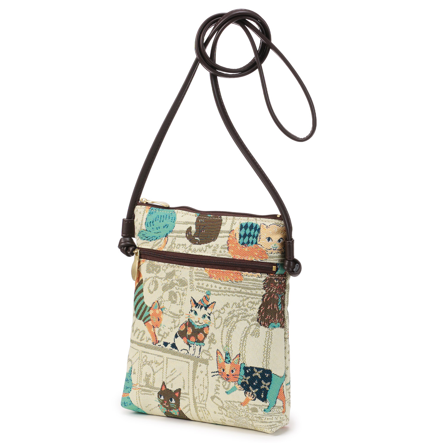 シャルポ ネコ柄ポシェット - 画像2