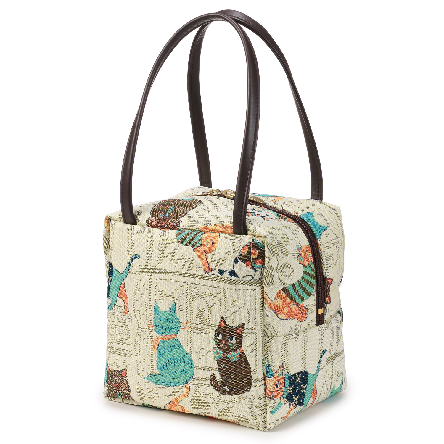 シャルポ ネコ柄サイコロ型バッグ - 画像4