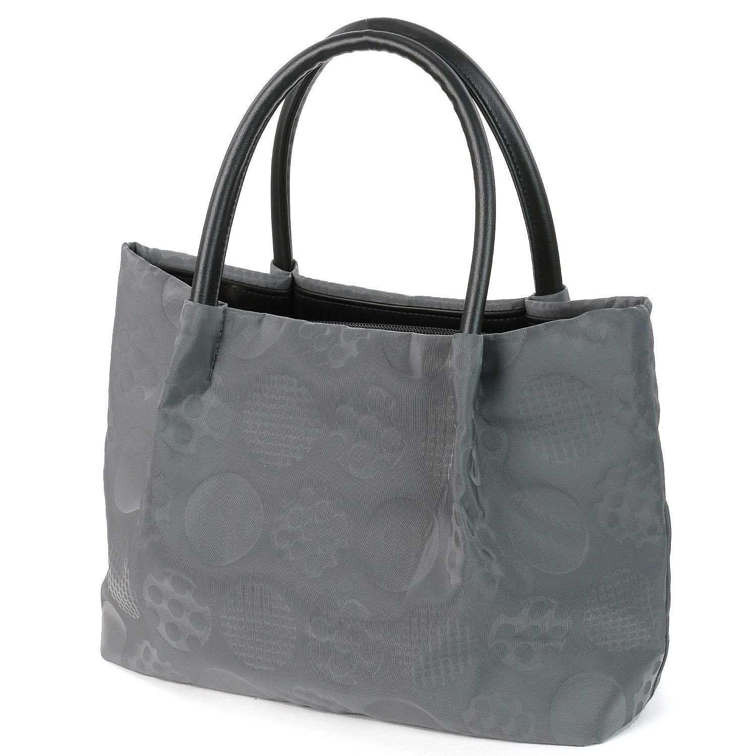 テグスドット柄タック入りハンドバッグ