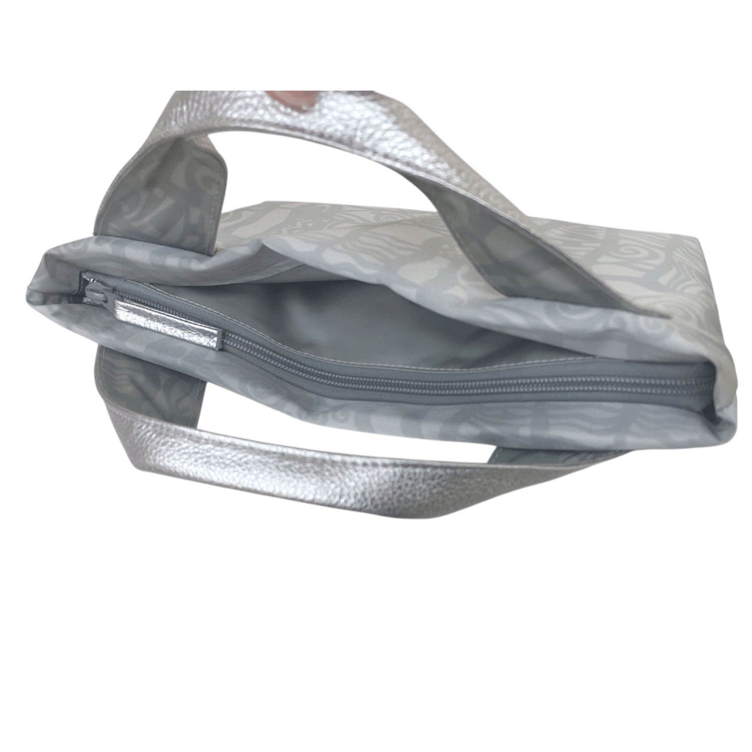 幾何学柄クリ手バッグ - 画像4