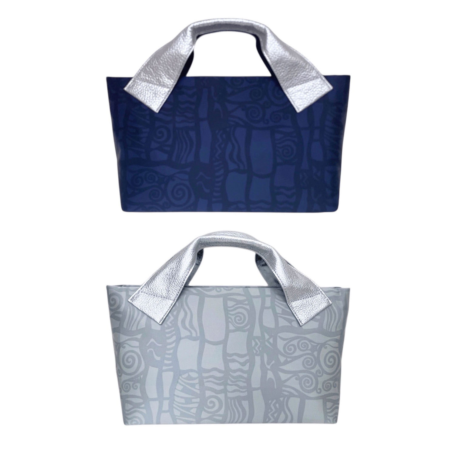 幾何学柄クリ手バッグ - 画像1