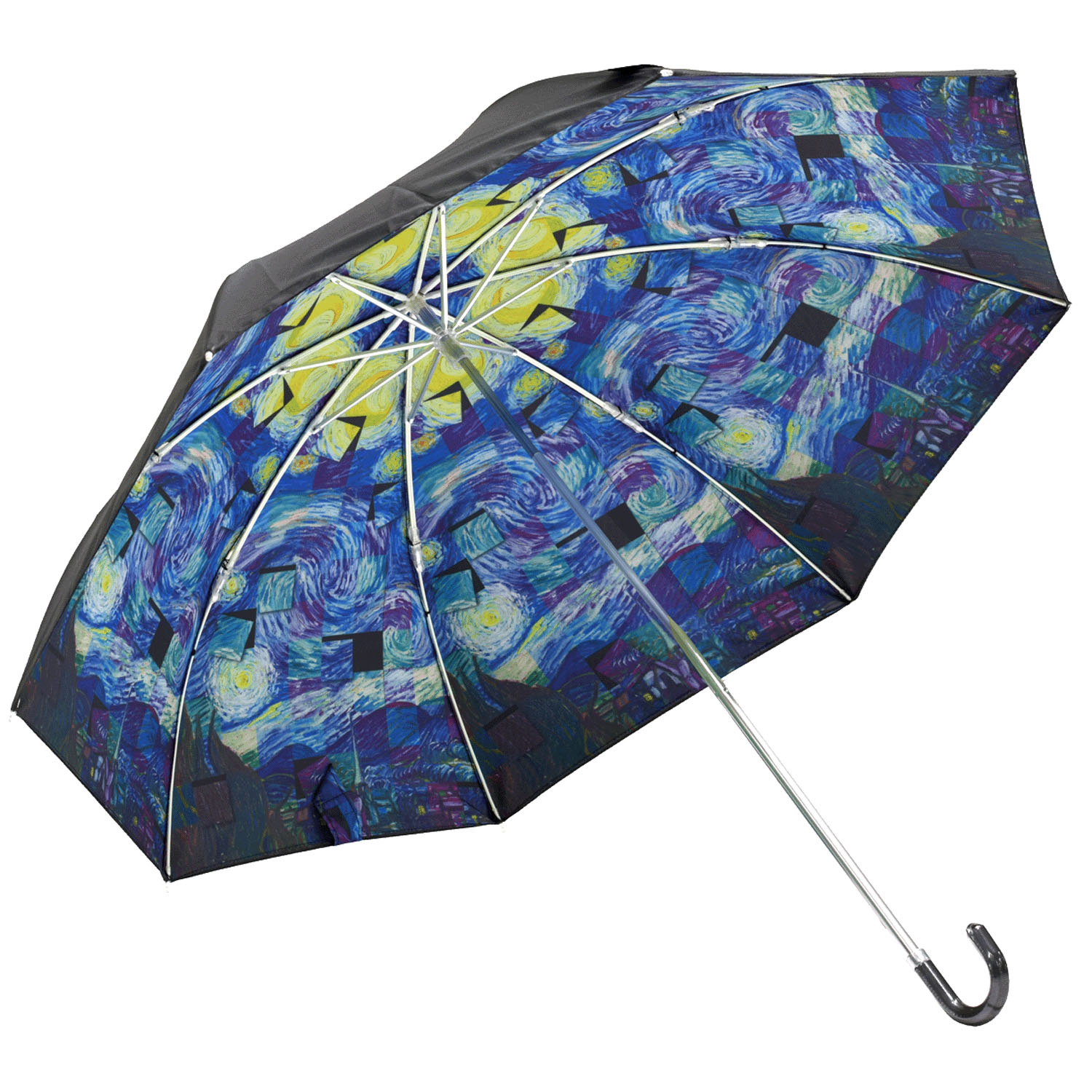 名画モザイクアート折傘（晴雨兼用） - 画像3