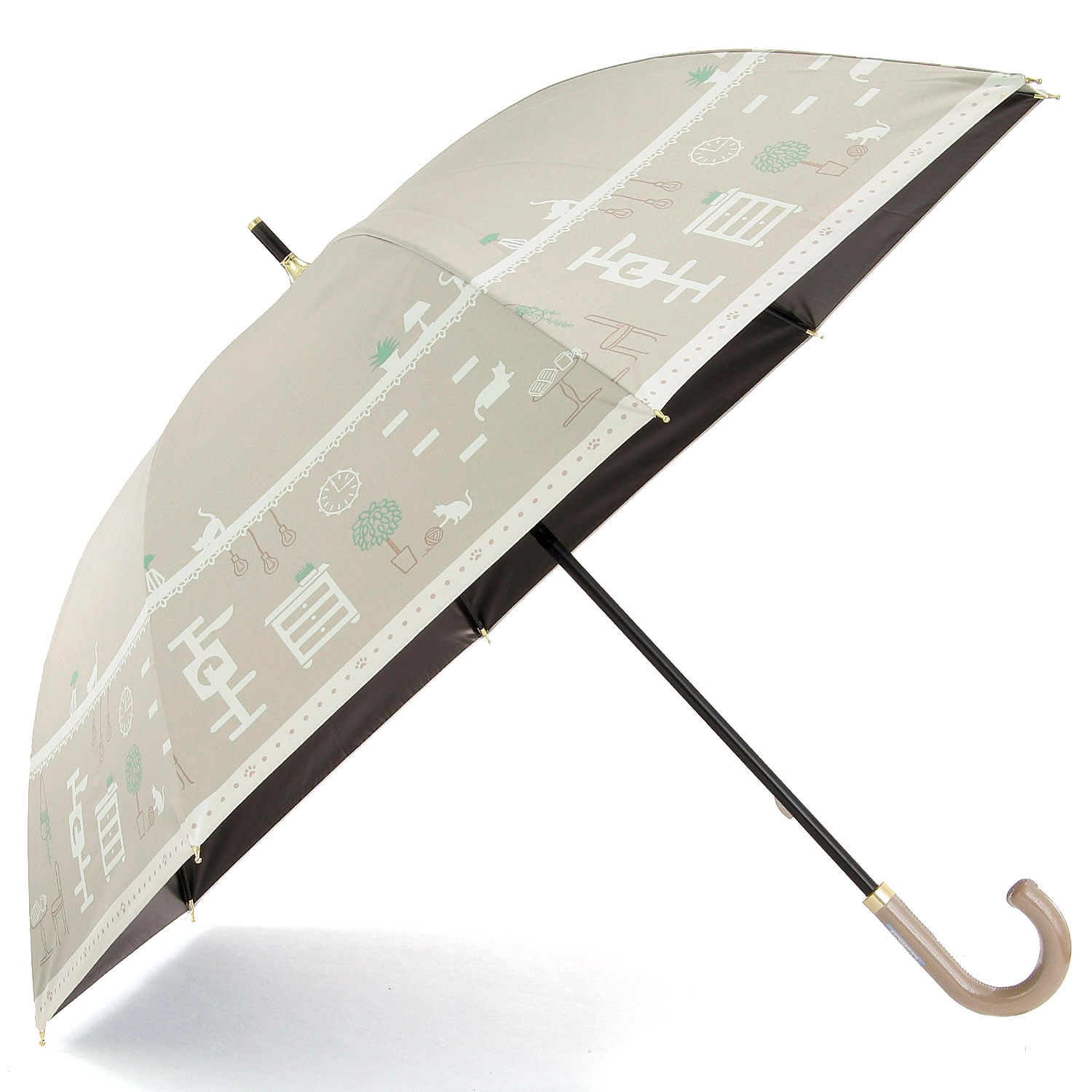 50CM 晴雨兼用 キャットライフ長傘 - 画像1