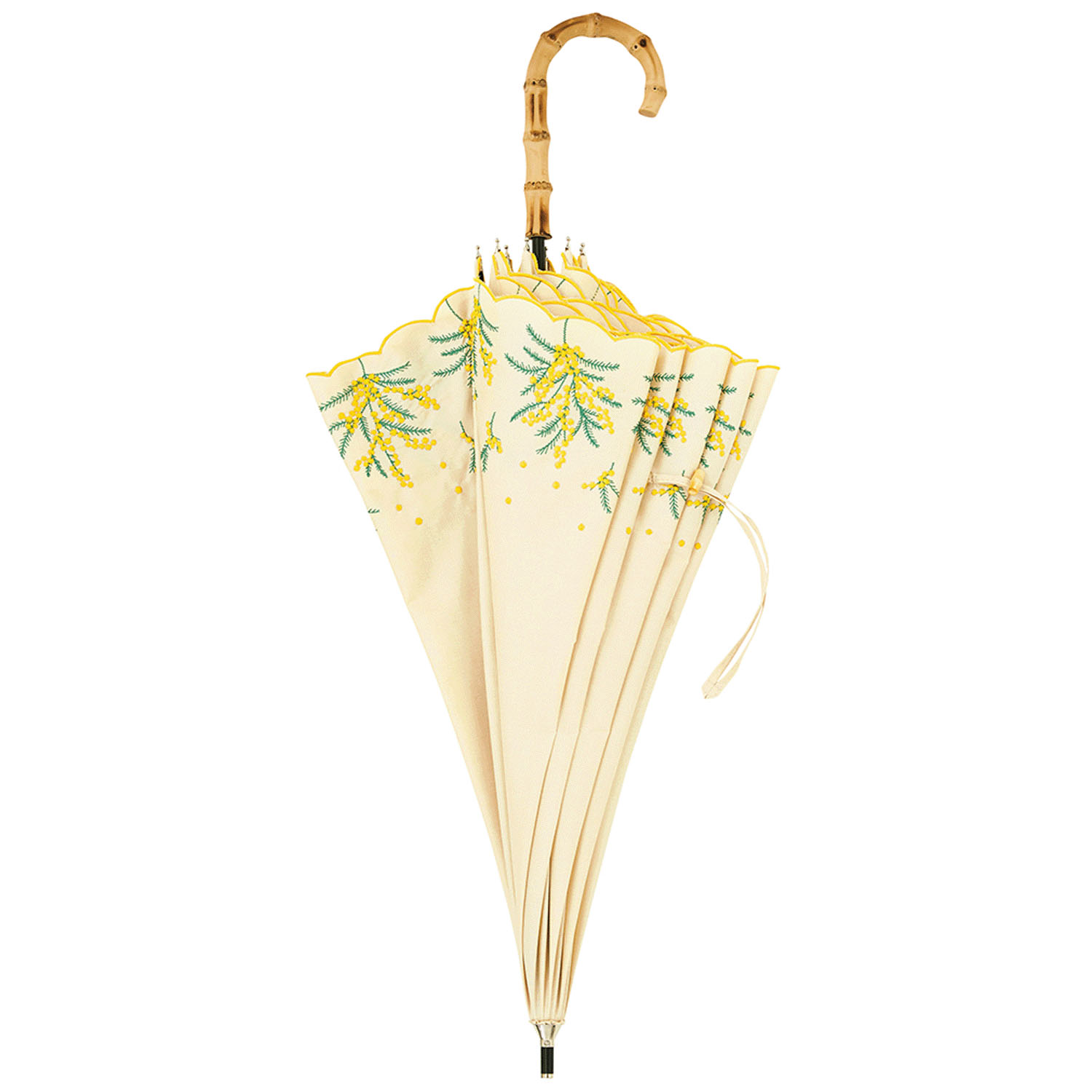 【because】 晴雨兼用 ミモザ刺繍長傘 - 画像3