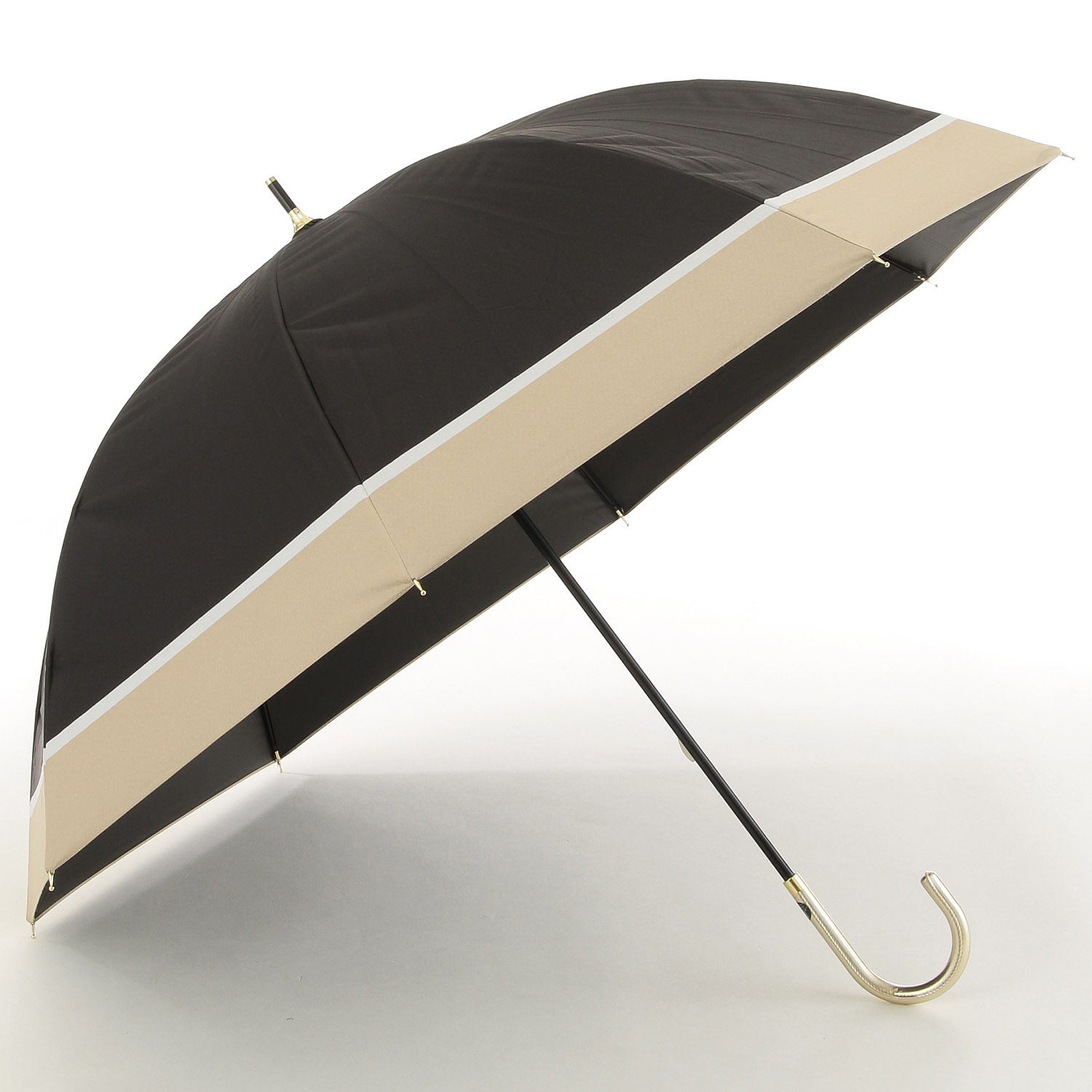 晴雨兼用 ナチュラルボーダー長傘