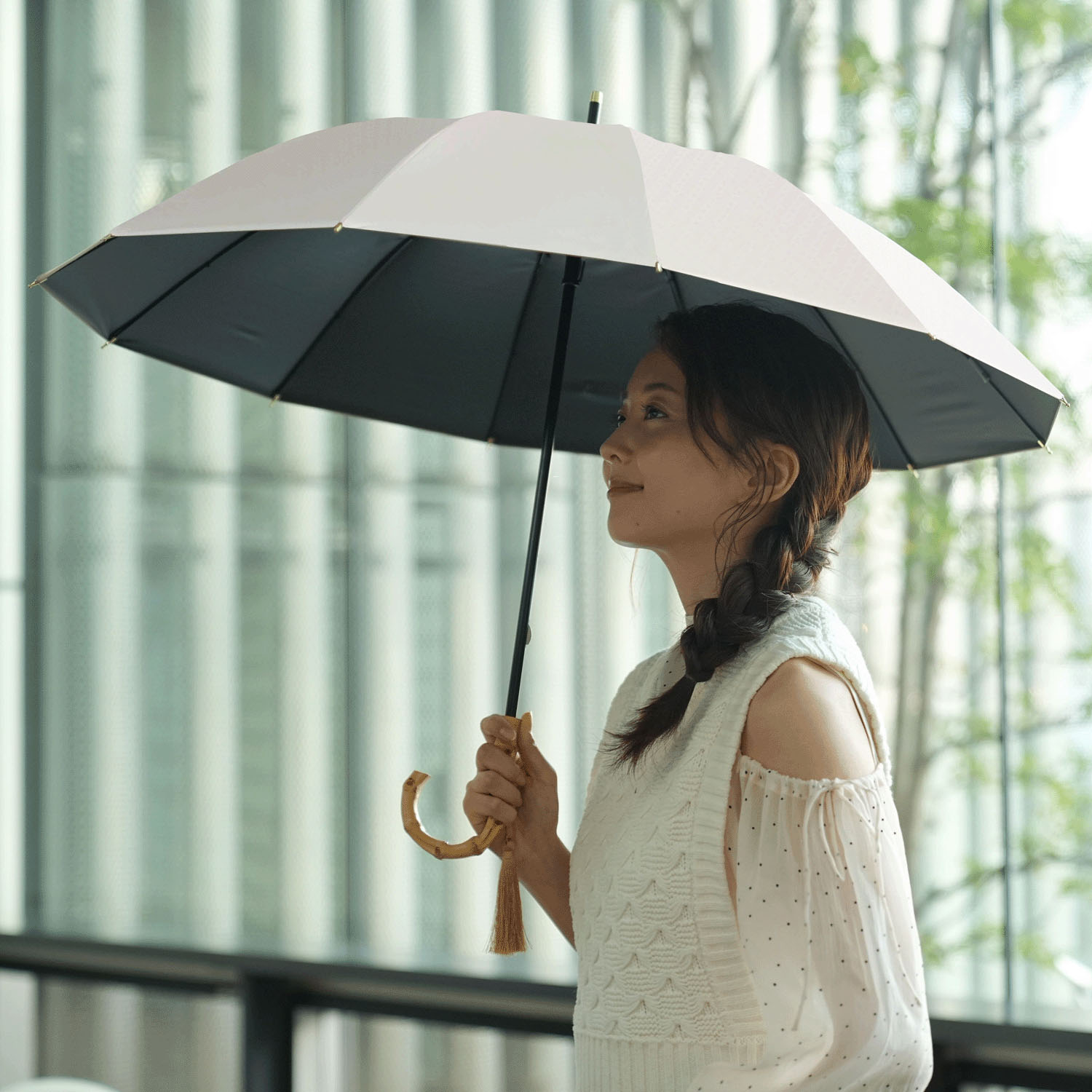 12本骨遮光ショート傘  江戸シリーズ - 画像1