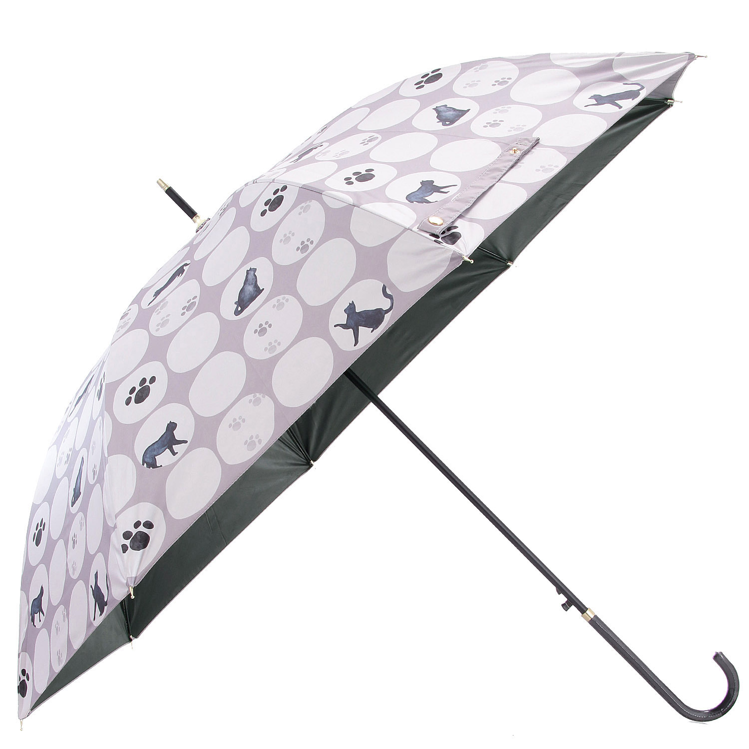 【23番色次回6月】 ドット＆キャット 晴雨兼用長傘 - 画像1