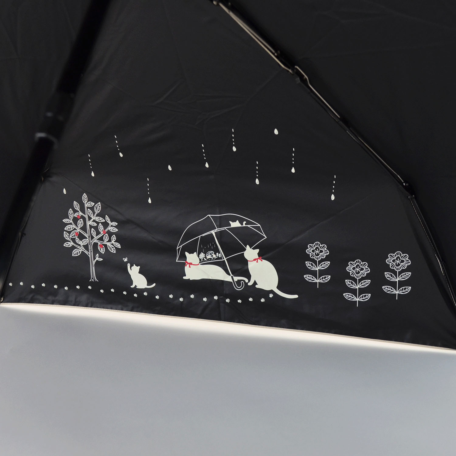 【オールウェザー】傘と猫自動開閉ミニ傘 - 画像5