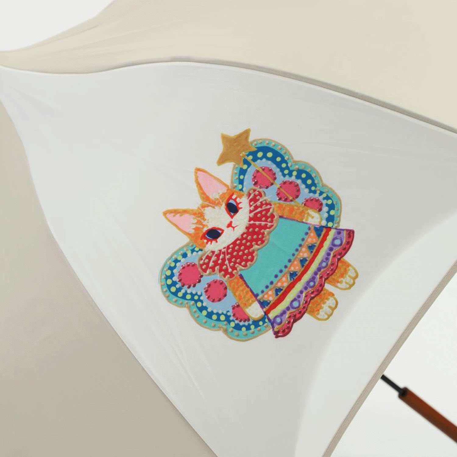 「福嶋吾然有」コラボ 妖精猫晴雨長傘（パゴタスタイル） - 画像4