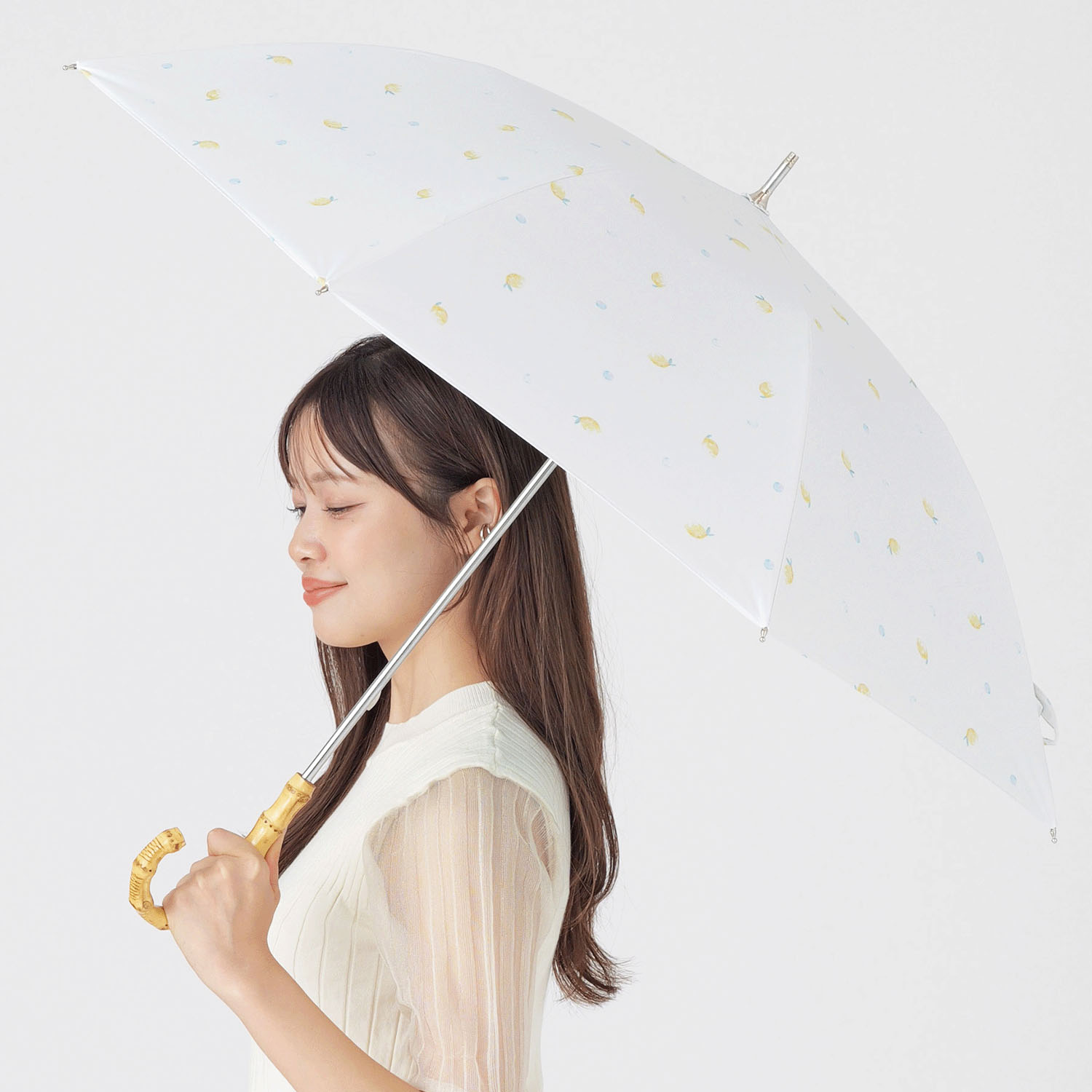 晴雨兼用 レモンスカッッシュ長傘 - 画像6