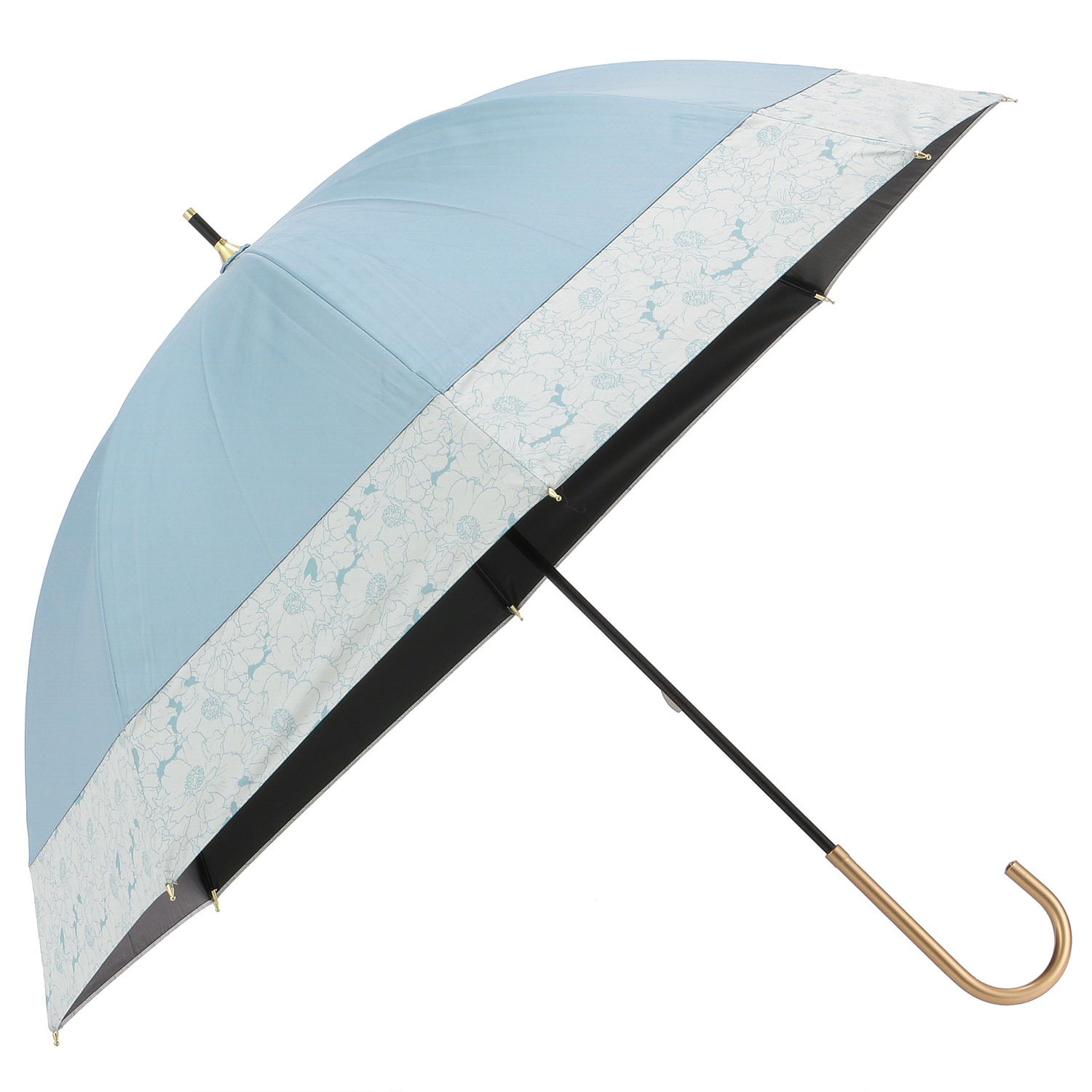 晴雨兼用 PU モノトーンフラワ－ショート傘 - 画像3