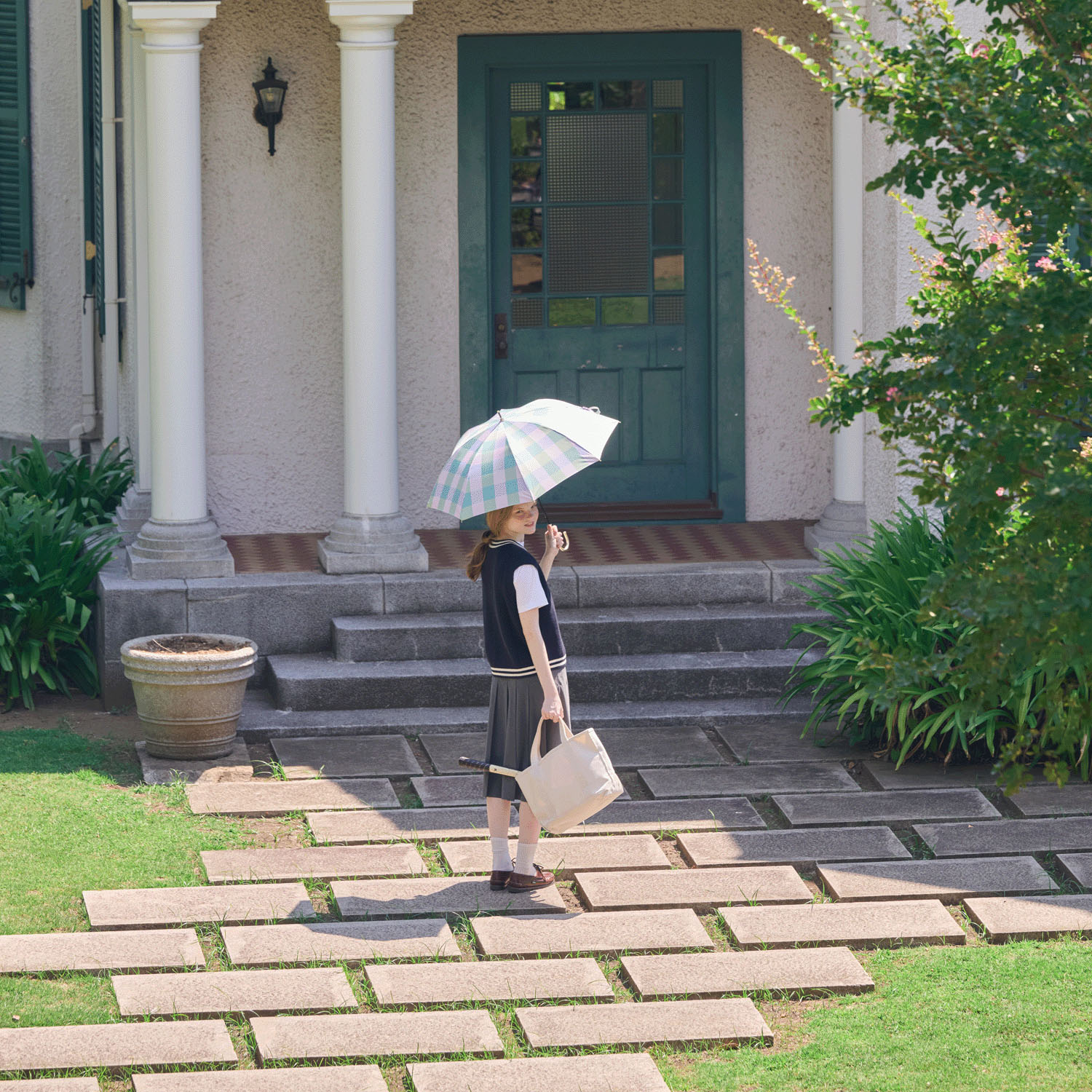 【assa】 晴雨兼用シアーチェック長傘 - 画像1