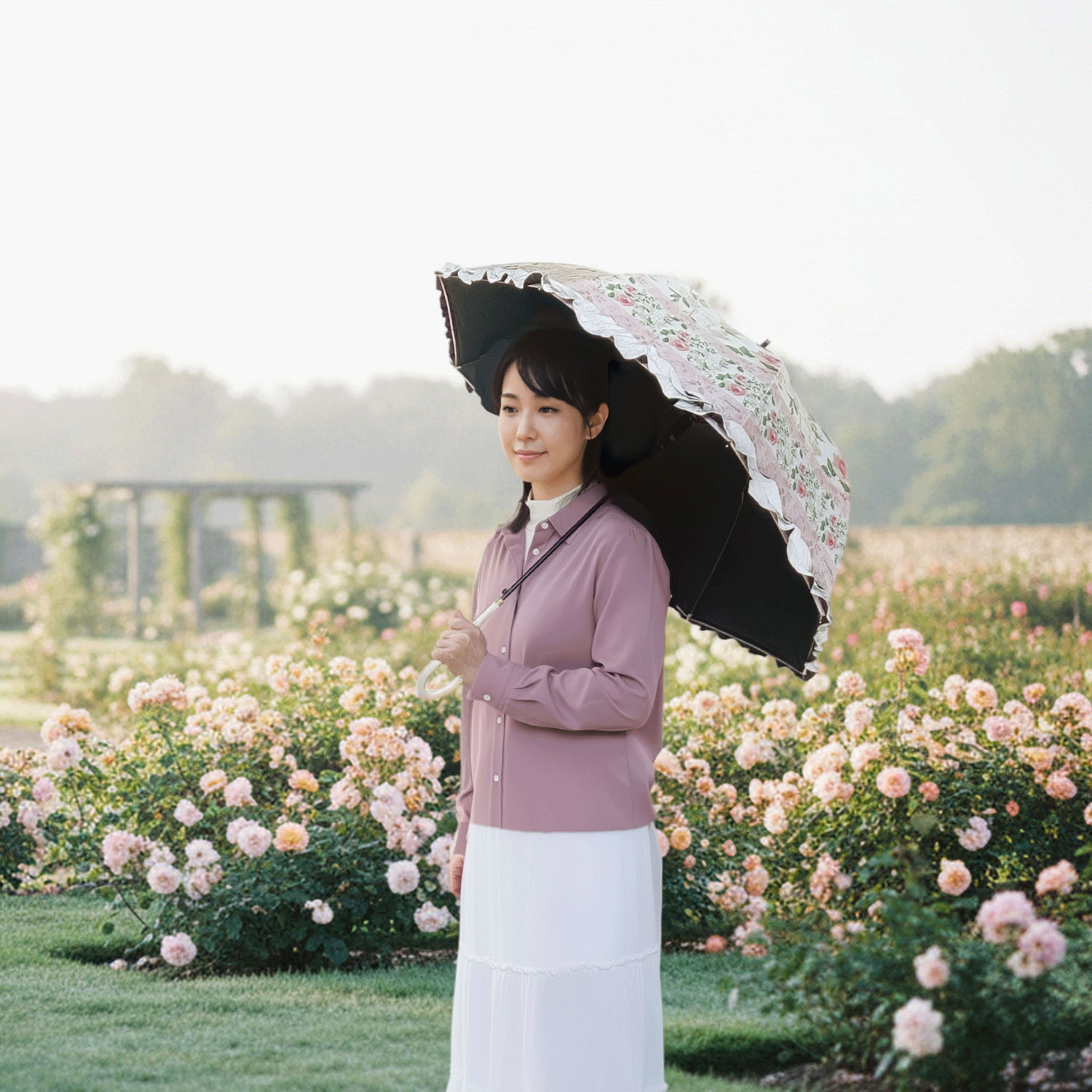 アーチストブルーム 晴雨兼用ダンフィナイ フリルジャンプ傘