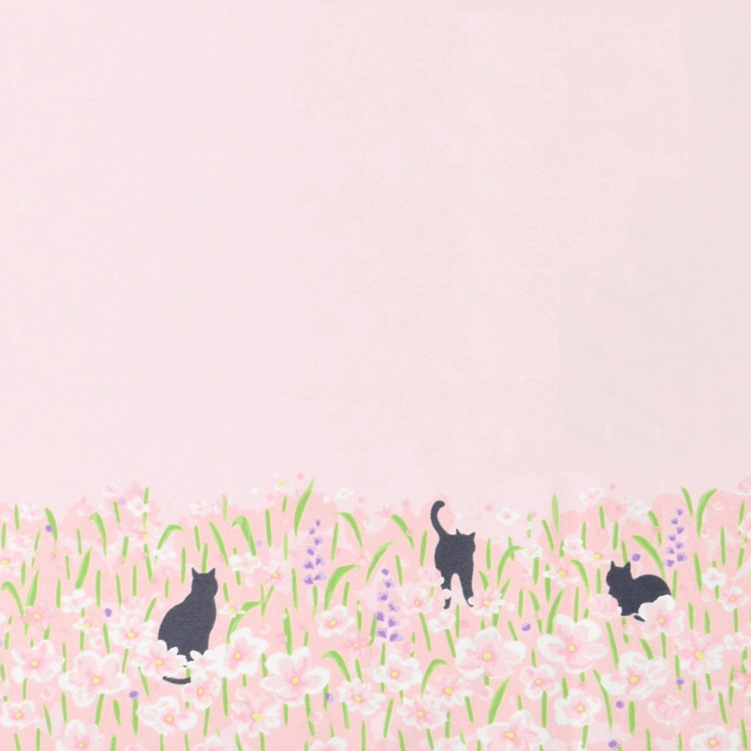 晴雨兼用 お花畑と猫長傘 - 画像5