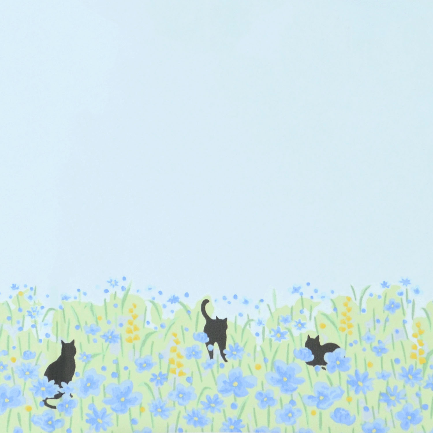 晴雨兼用 お花畑と猫長傘 - 画像7