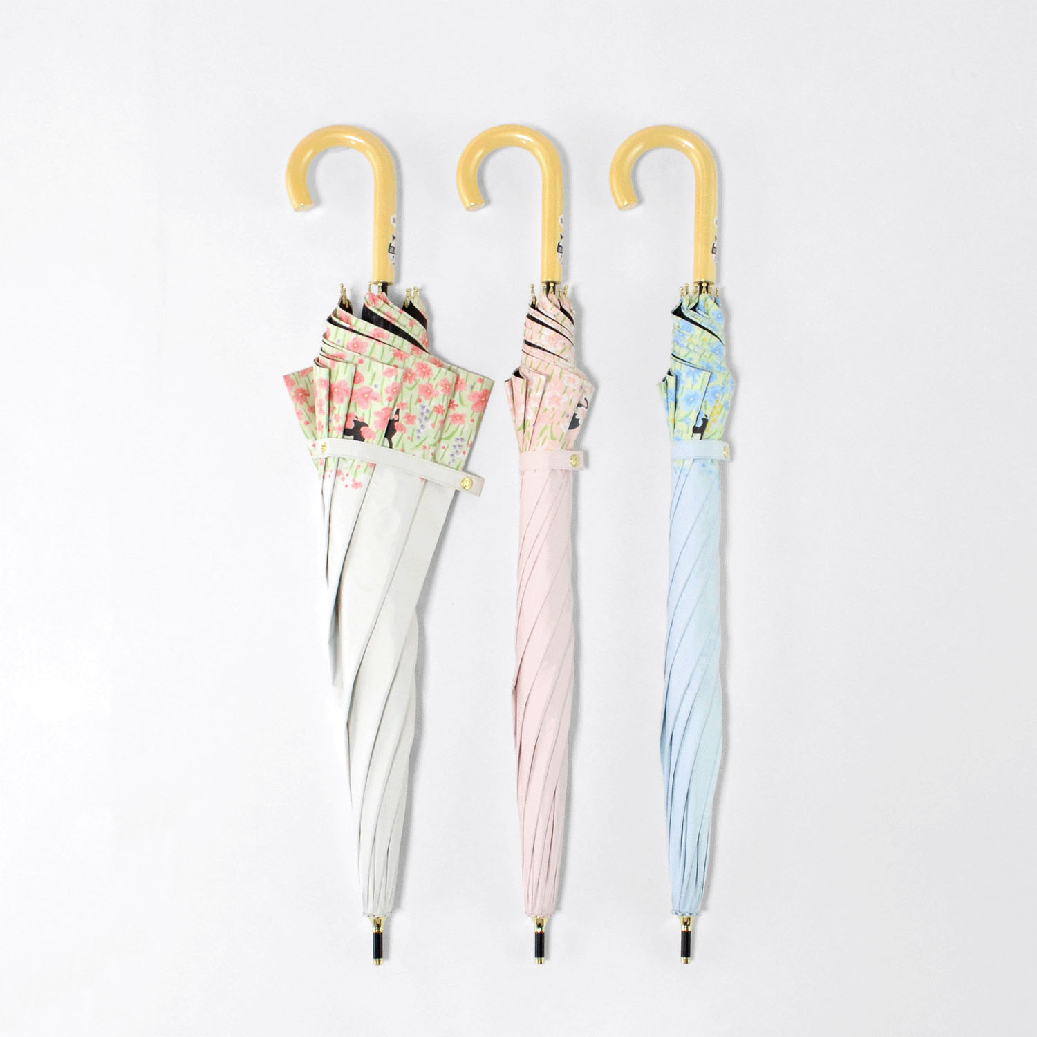 晴雨兼用 お花畑と猫長傘 - 画像8