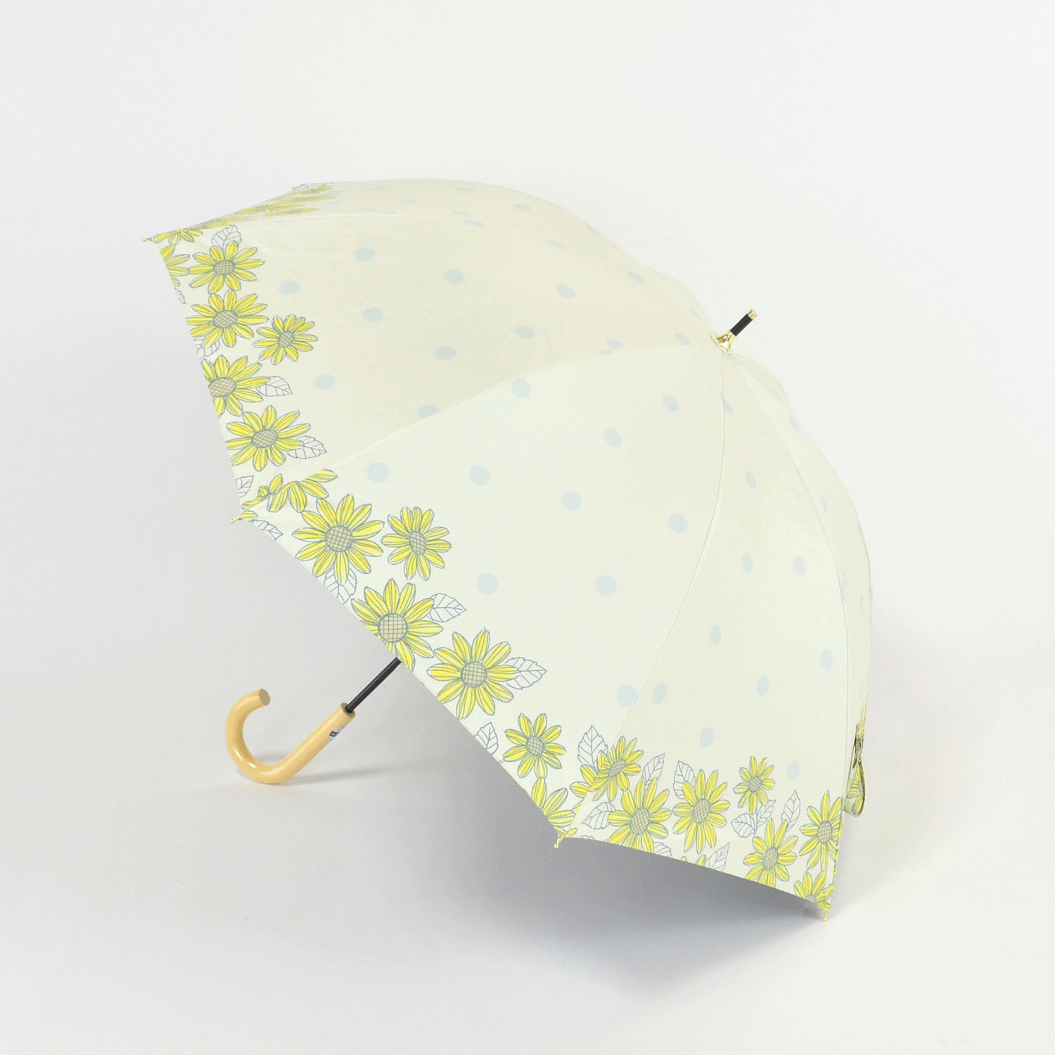 晴雨兼用 ひまわりと水玉長傘 - 画像2