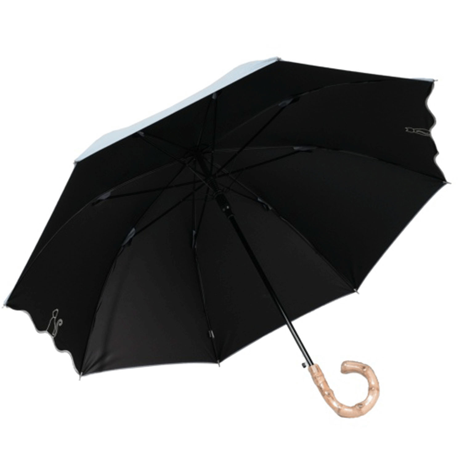 晴雨兼用 シャンブレー猫刺繍長傘 - 画像6