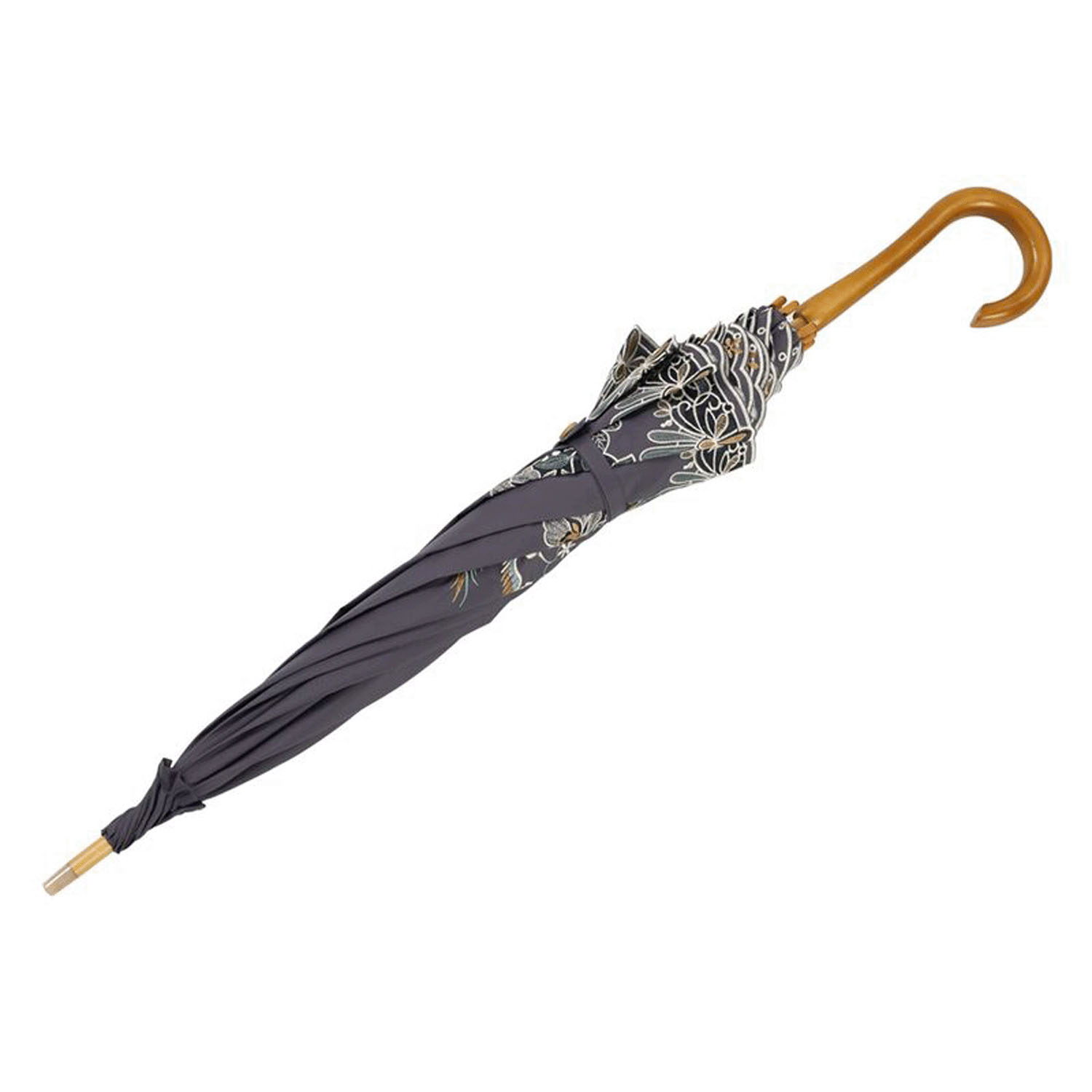 完全遮光 （晴雨兼用）女優日傘 「花鳥オーガンジー刺繍かわず張り」 - 画像4