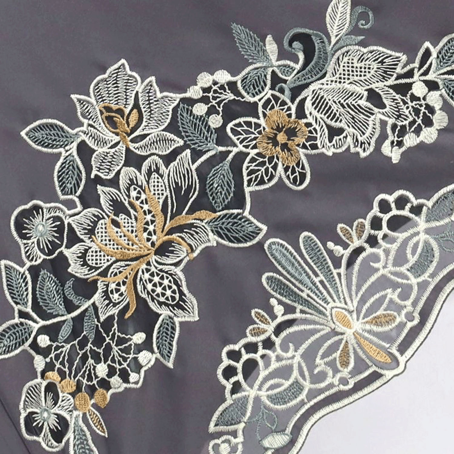 完全遮光 （晴雨兼用）女優日傘 「花鳥オーガンジー刺繍かわず張り」 - 画像8