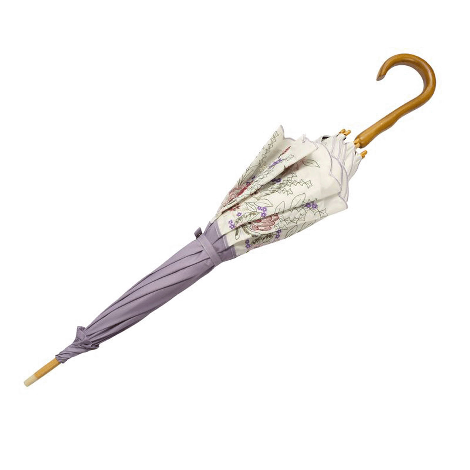 完全遮光 （晴雨兼用）女優日傘 「花束みたいな刺繍かわず張り」 - 画像12