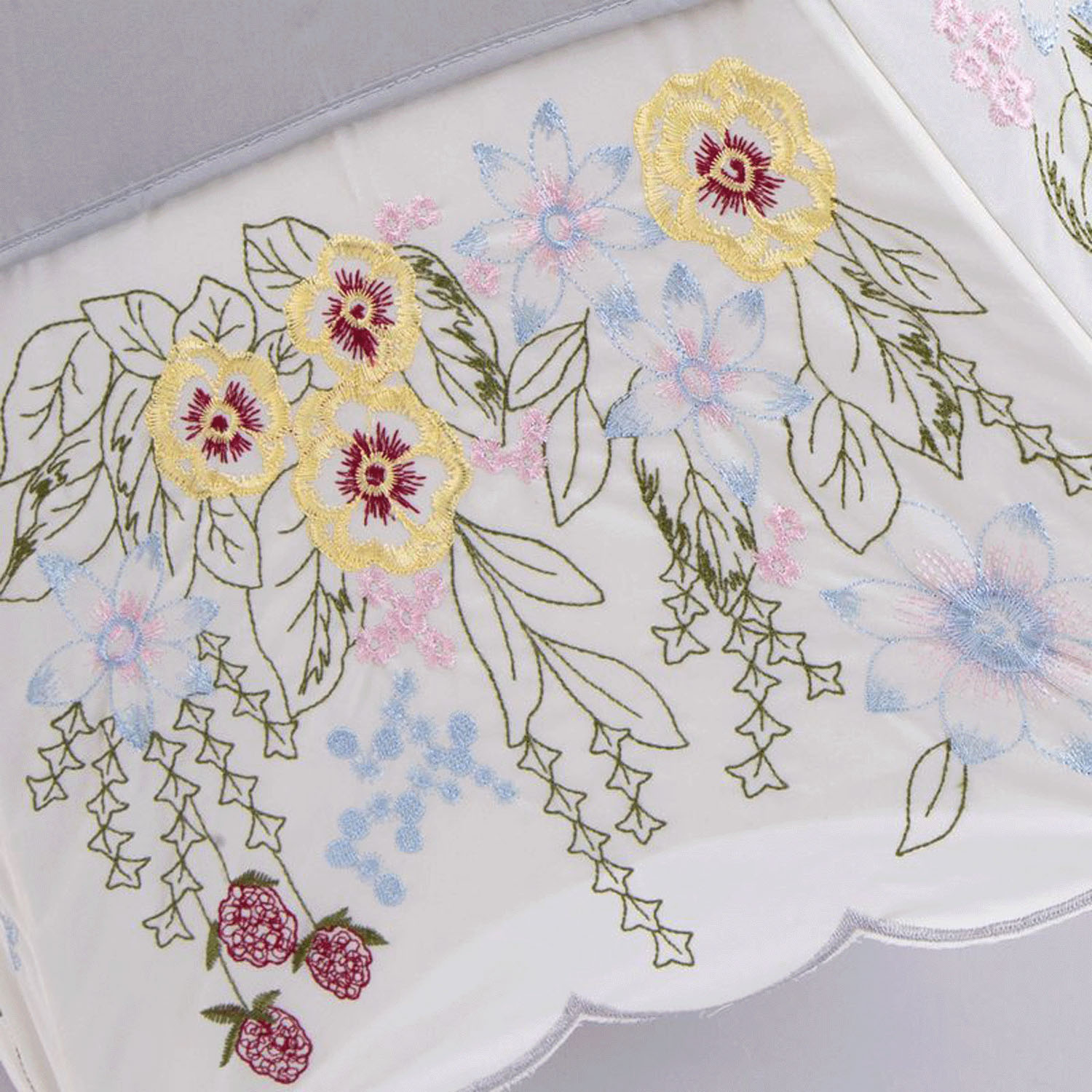 完全遮光 （晴雨兼用）女優日傘 「花束みたいな刺繍かわず張り」 - 画像3