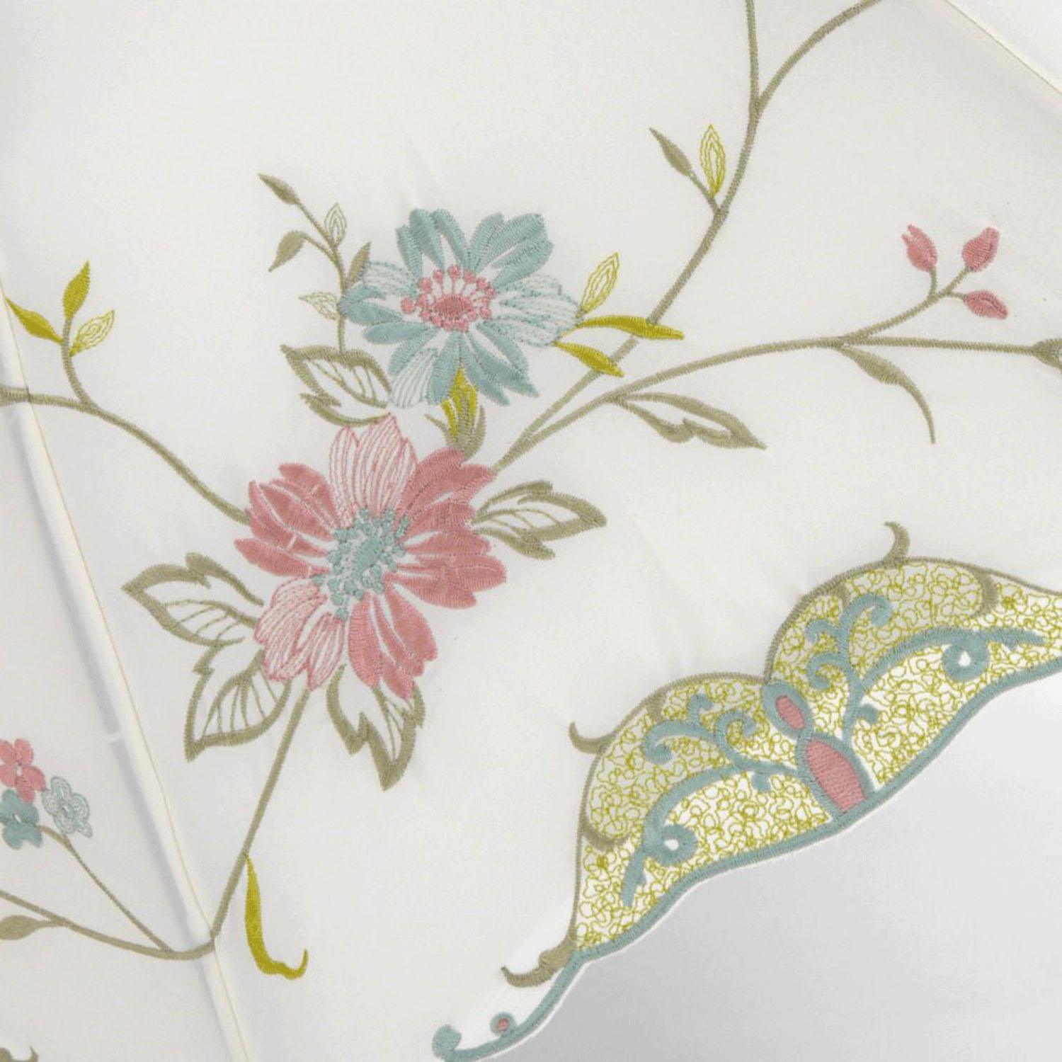 完全遮光 （晴雨兼用）女優日傘 「花鳥刺繍かわず張り」ショート長傘 - 画像4