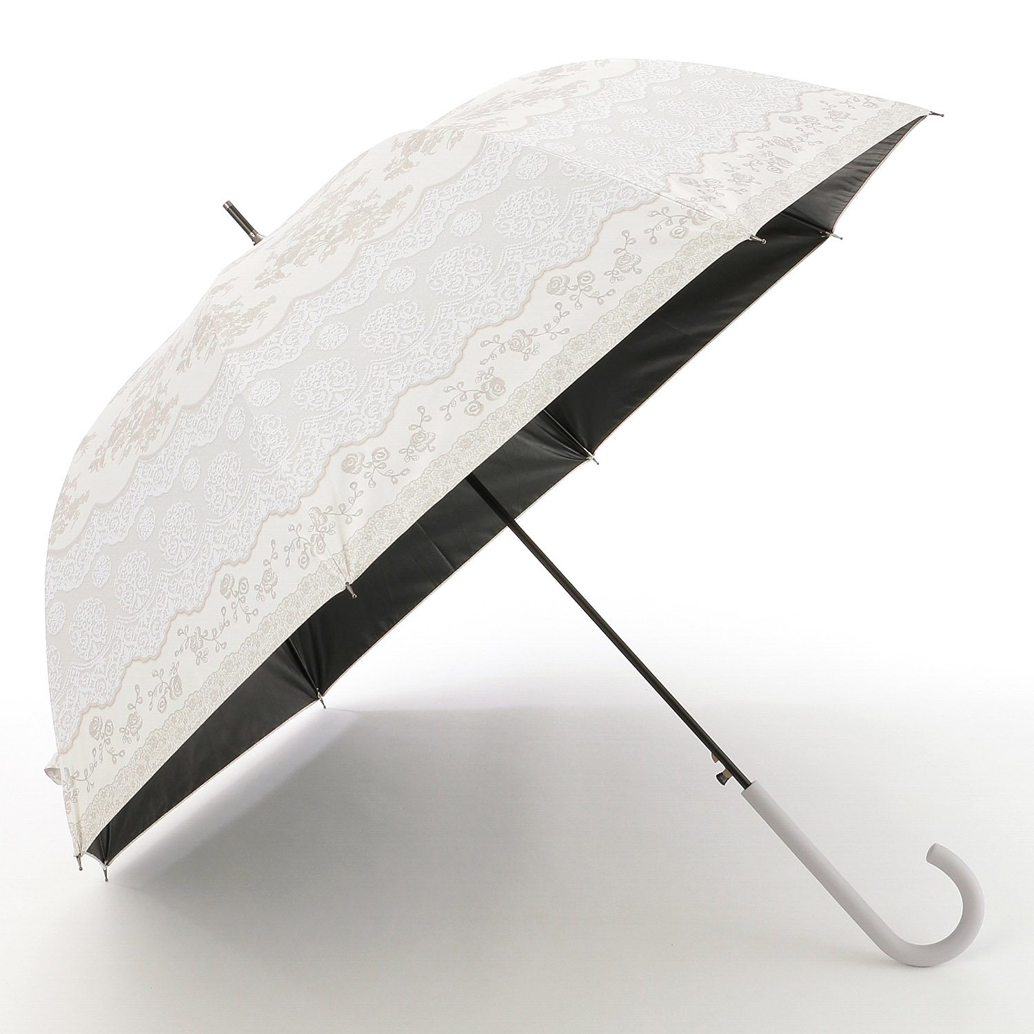 晴雨兼用傘 レース柄ジャンプ - 画像4