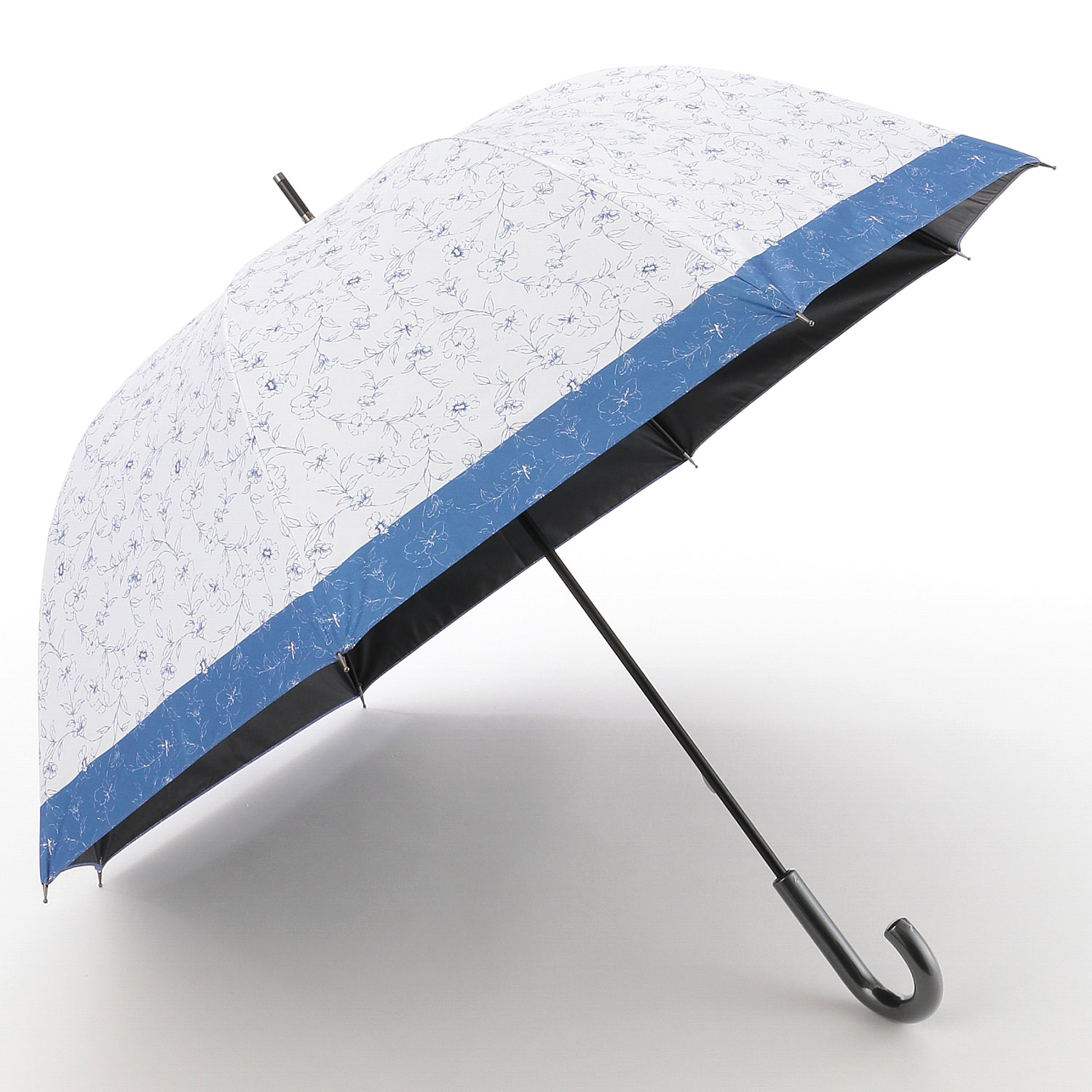 晴雨兼用傘 モノクロームボタニカル柄ショート - 画像3