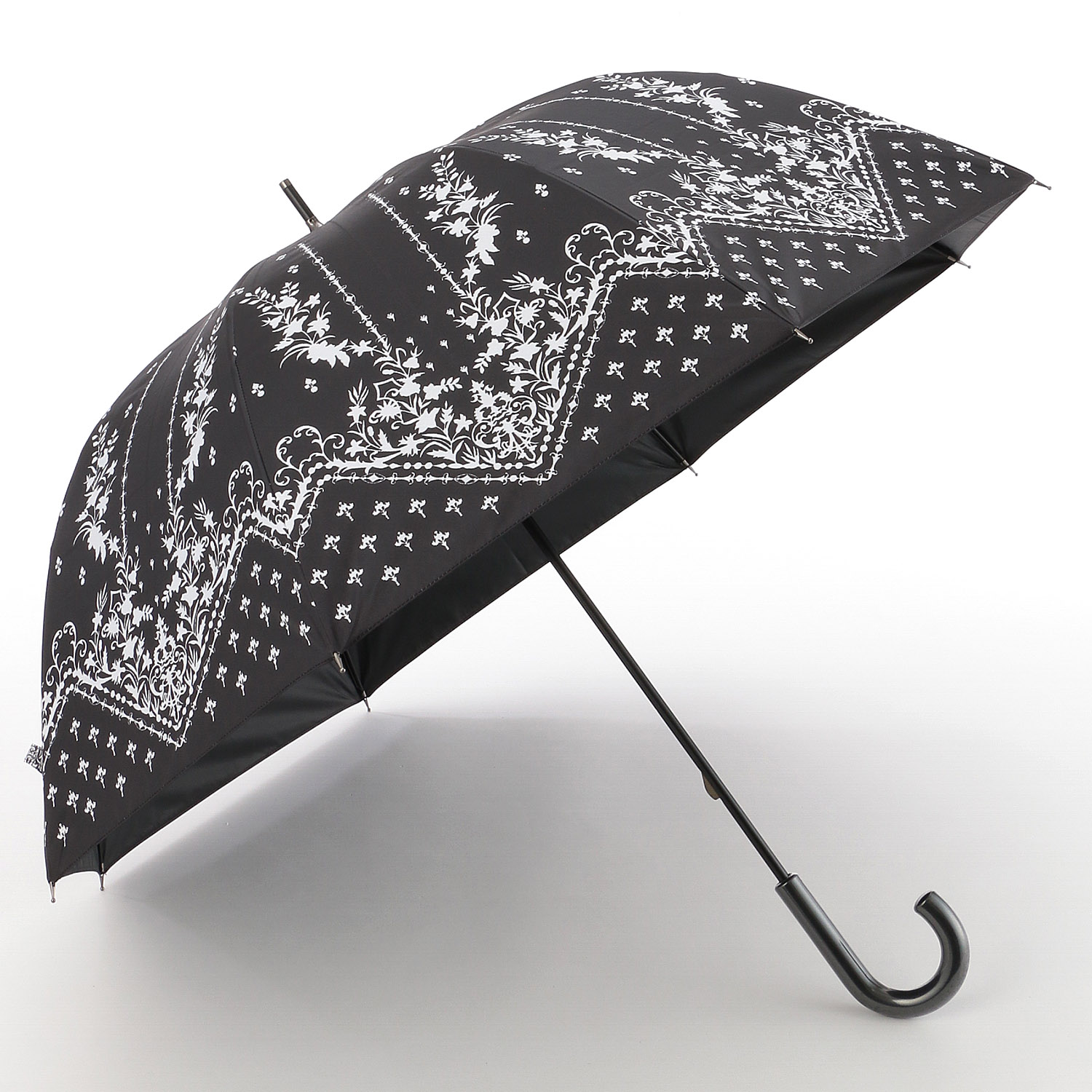 晴雨兼用傘 モノクロームレース柄ショート - 画像4