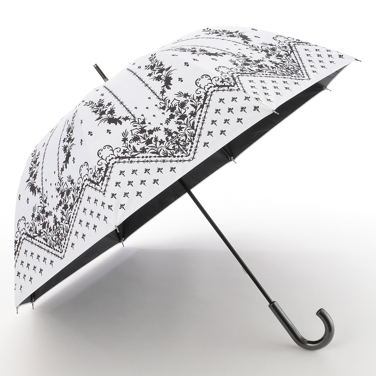 晴雨兼用傘 モノクロームレース柄ショート - 画像5