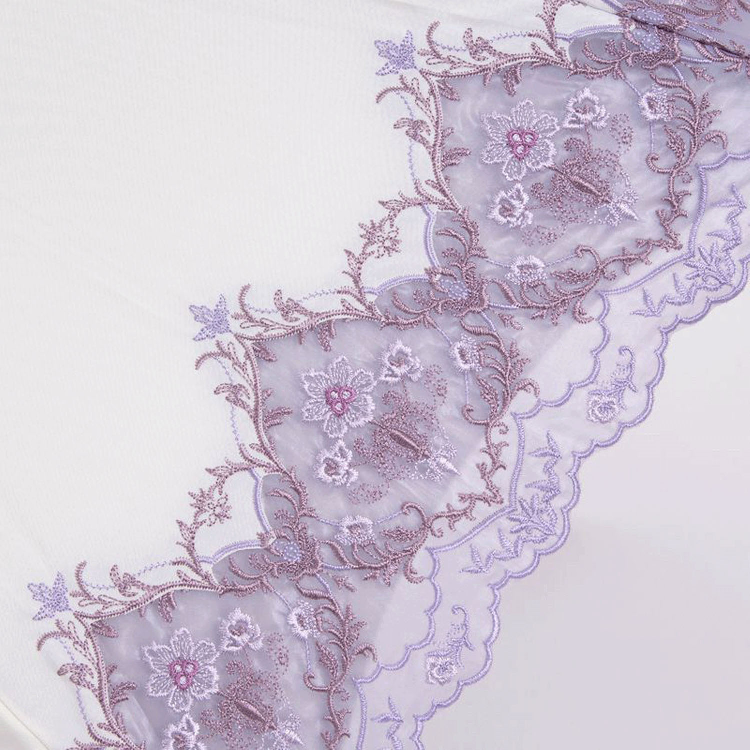 完全遮光 （晴雨兼用）女優日傘 「ダマスクオーガンジー刺繍かわず張り」 - 画像4