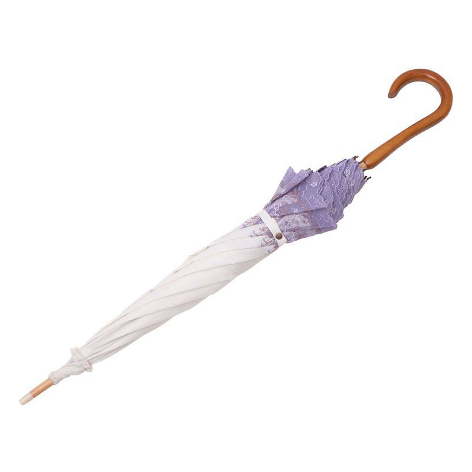 完全遮光 （晴雨兼用）女優日傘 「ダマスクオーガンジー刺繍かわず張り」 - 画像5