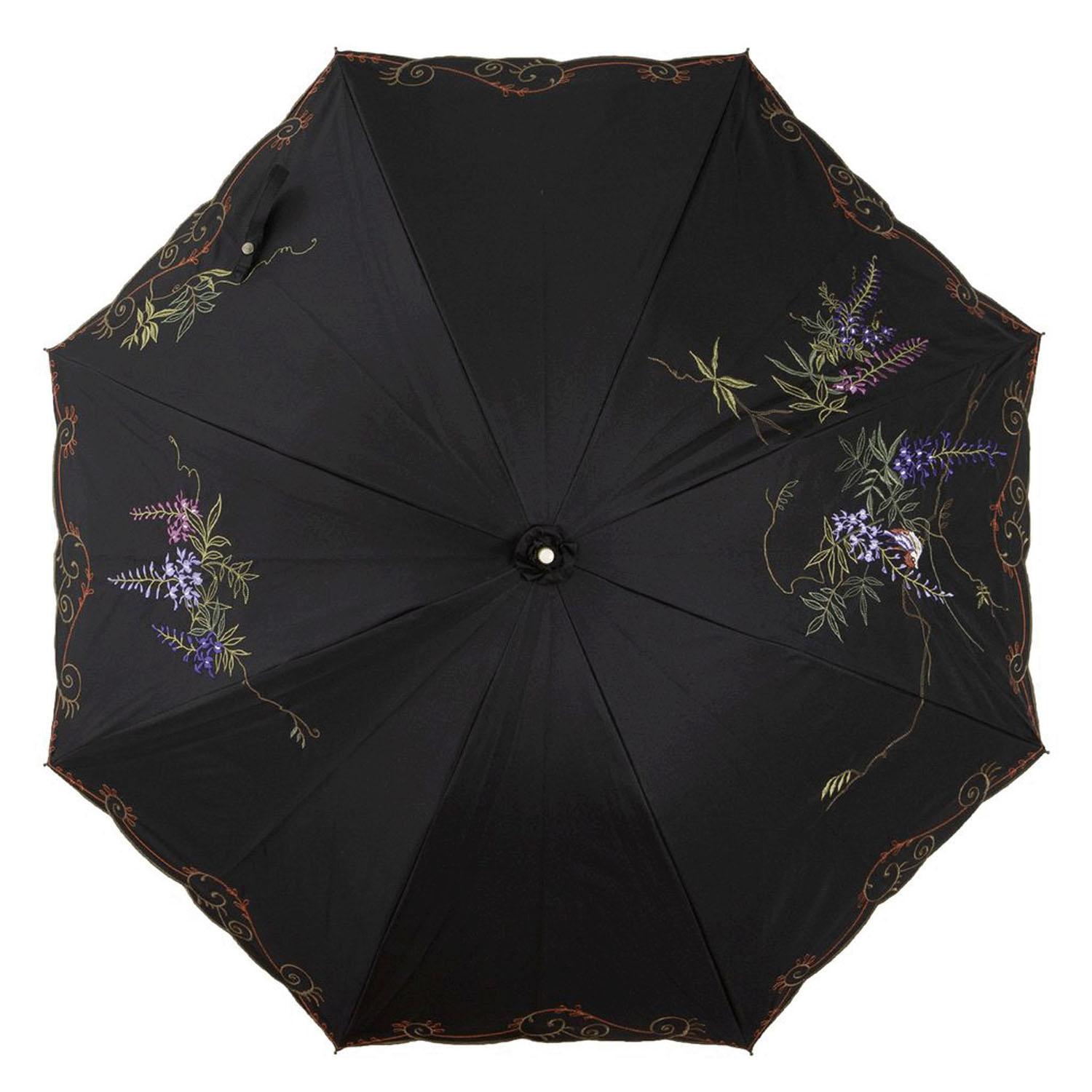 完全遮光 （晴雨兼用）女優日傘 「藤花刺繍かわず張り」 - 画像11