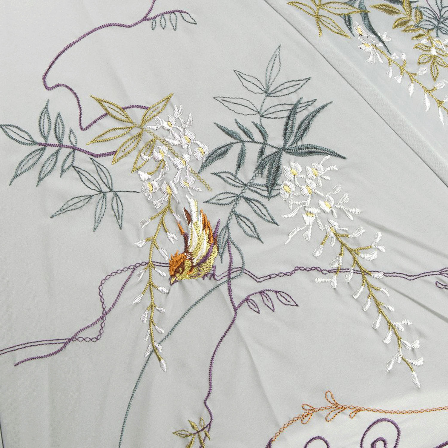 完全遮光 （晴雨兼用）女優日傘 「藤花刺繍かわず張り」 - 画像8