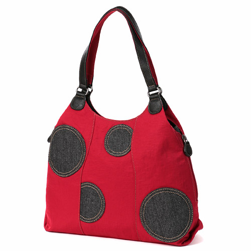 ドットパッチワークあおり型トートバッグ - 画像8