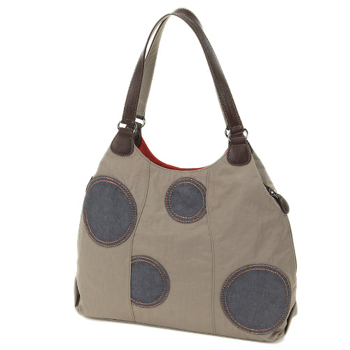 ドットパッチワークあおり型トートバッグ - 画像1