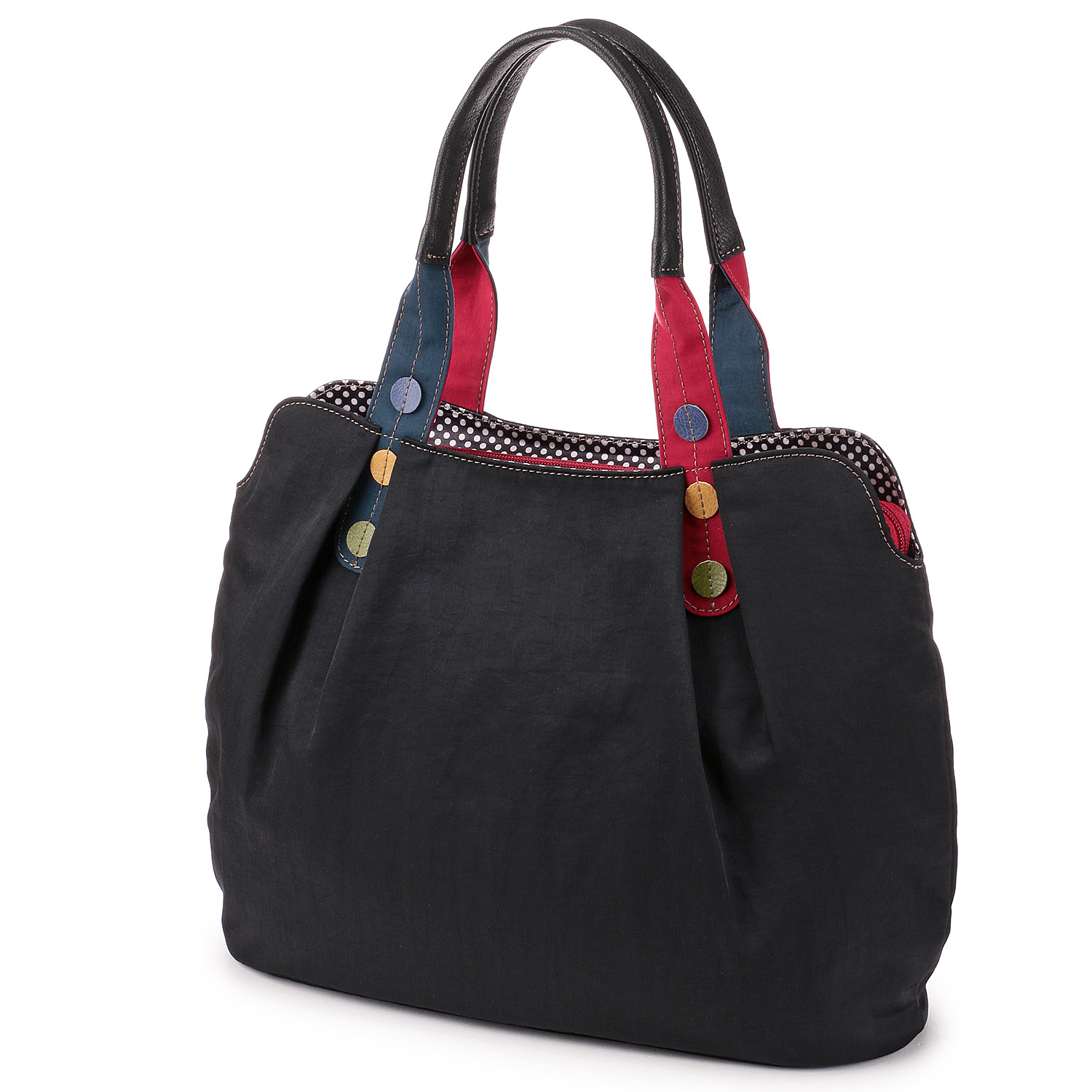 ナイロン×ドットハンドルトートバッグ - 画像7