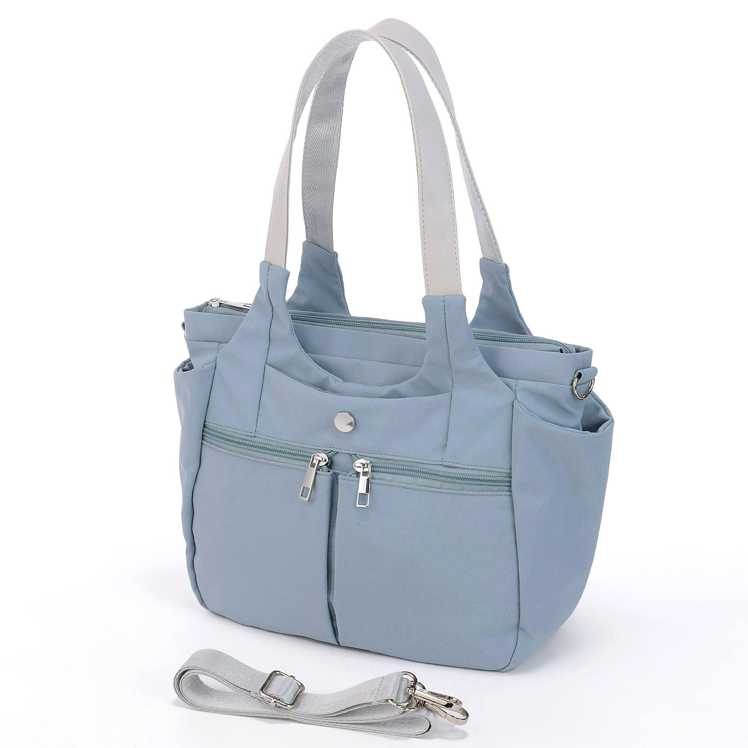 時短 カシメ多収納Wファスナ－2WAYバッグ - 画像1