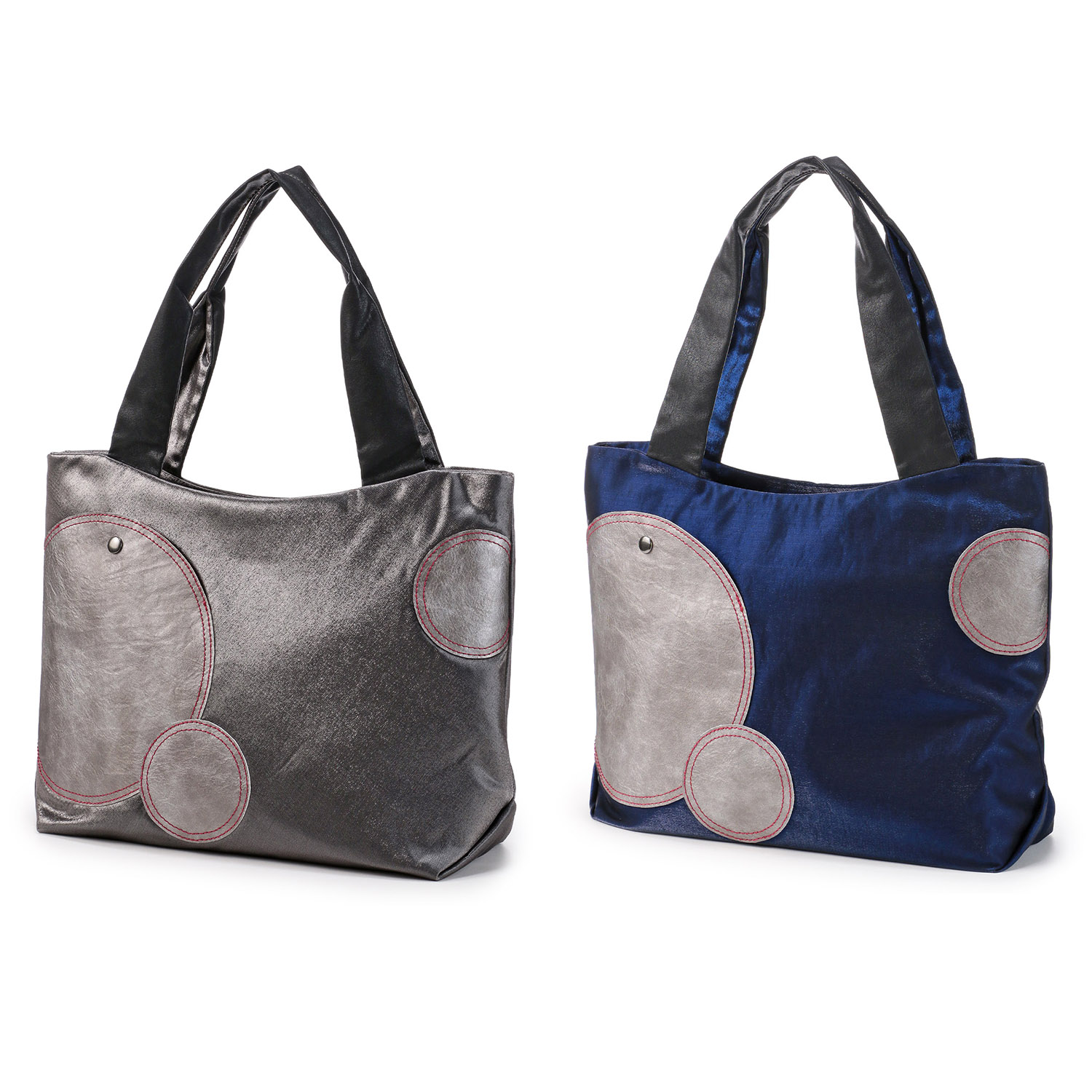 シルバーサークルトートバッグ - 画像1