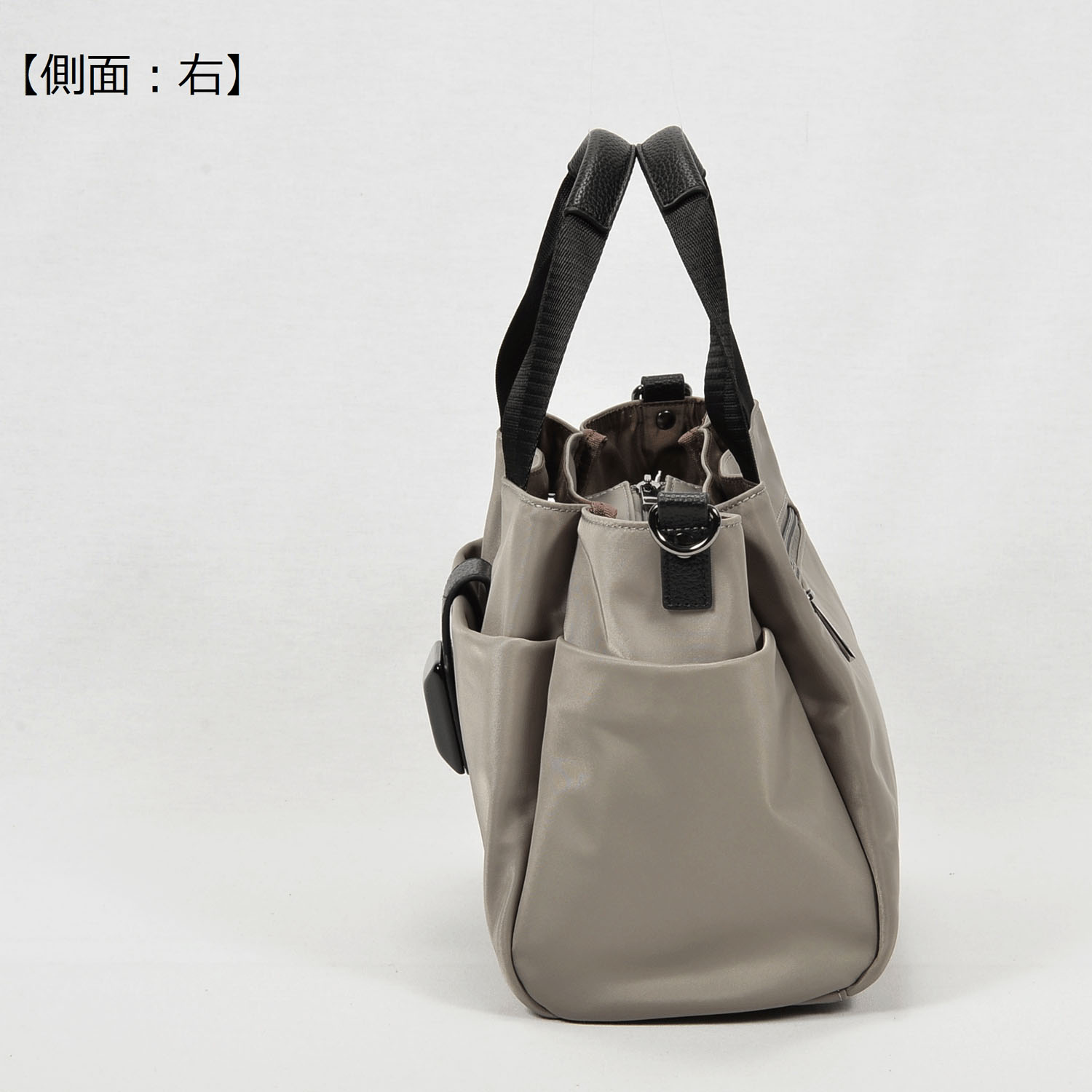 ナイロンブラックスクエアパーツ2WAYバッグ - 画像7