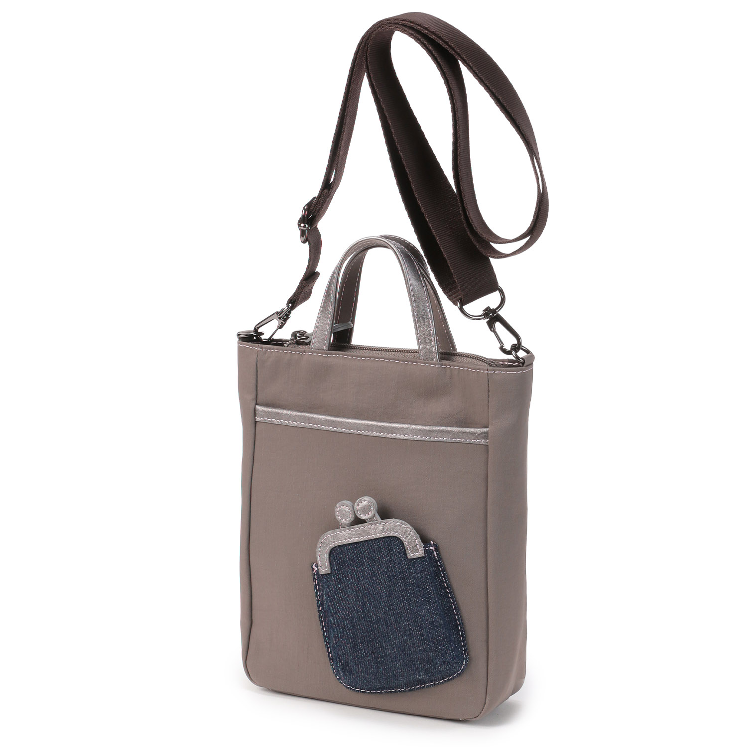 がま口型ポケット付きミニショルダーバッグ - 画像2