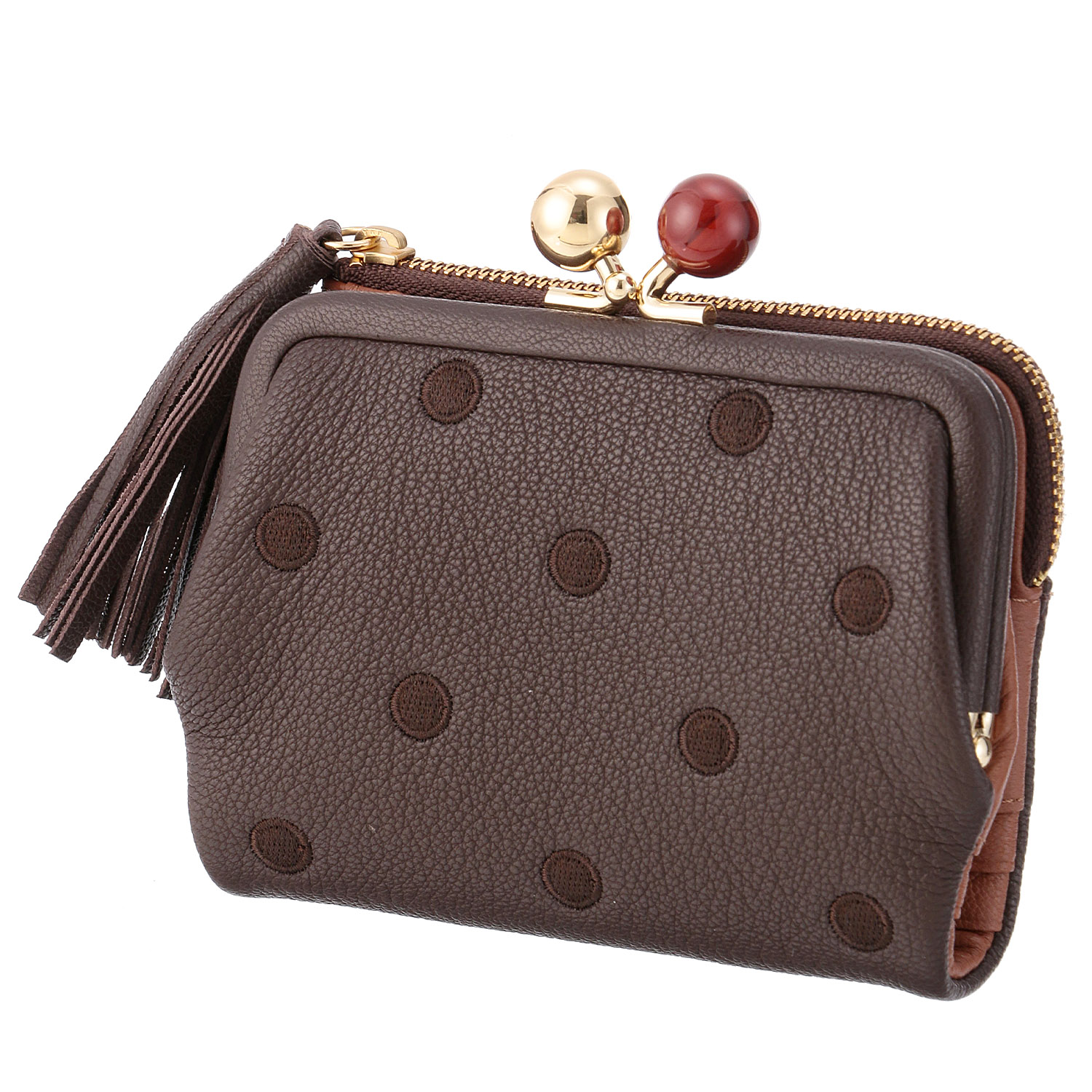 perche アクリル玉がま口2つ折り財布 - 画像1