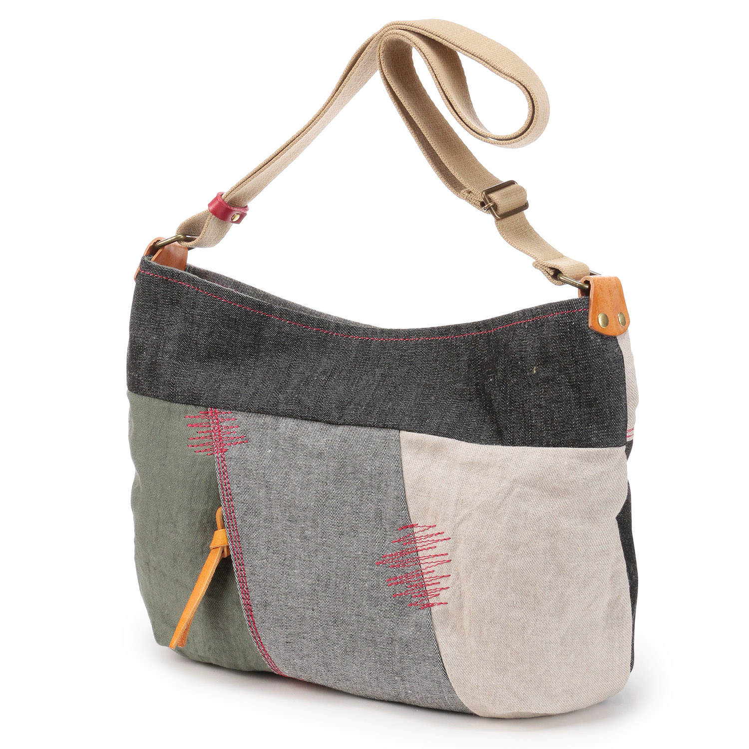 デニム×リネンショルダーバッグ - 画像2