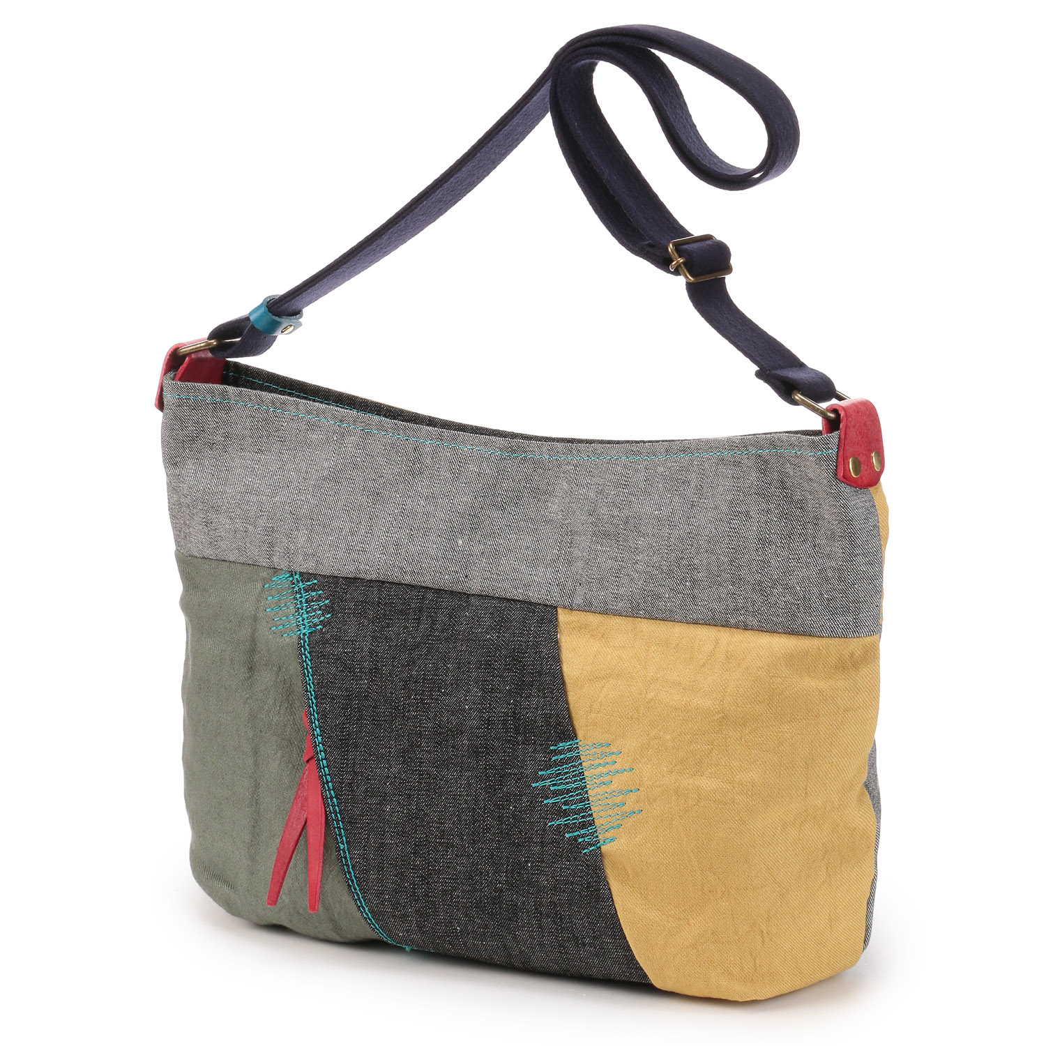 デニム×リネンショルダーバッグ - 画像4