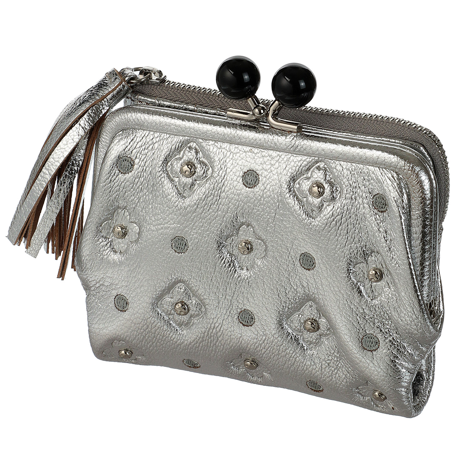 perche 桜スタッズアクリル玉2つ折がま口ウォレット - 画像9