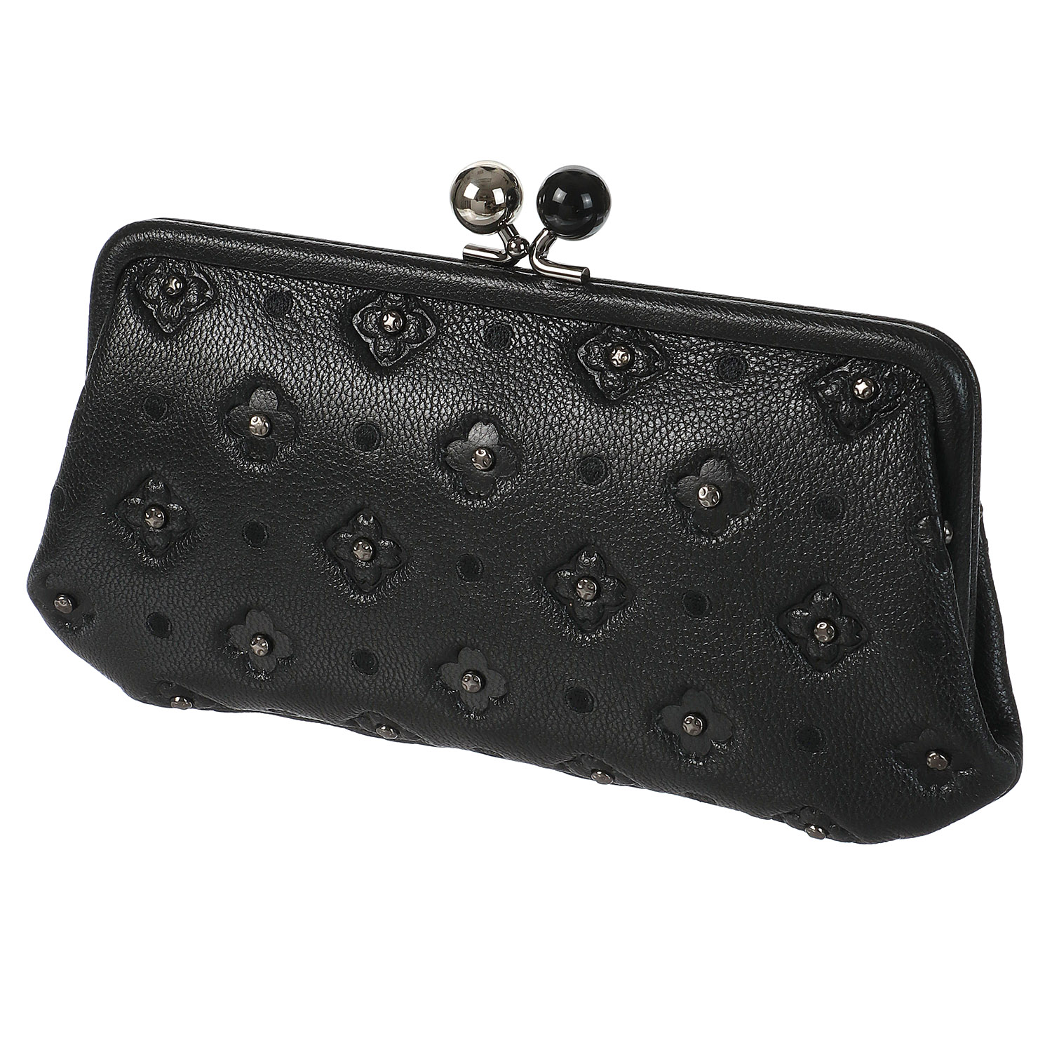 perche 桜スタッズアクリル玉がま口長財布 - 画像2