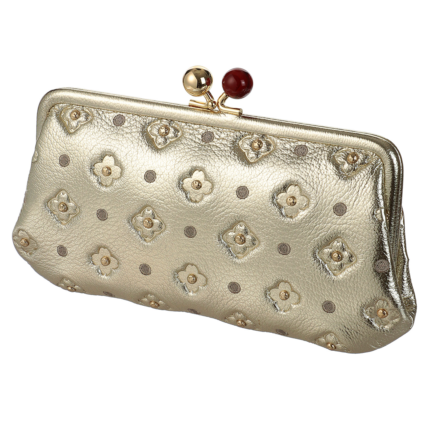 perche 桜スタッズアクリル玉がま口長財布 - 画像7